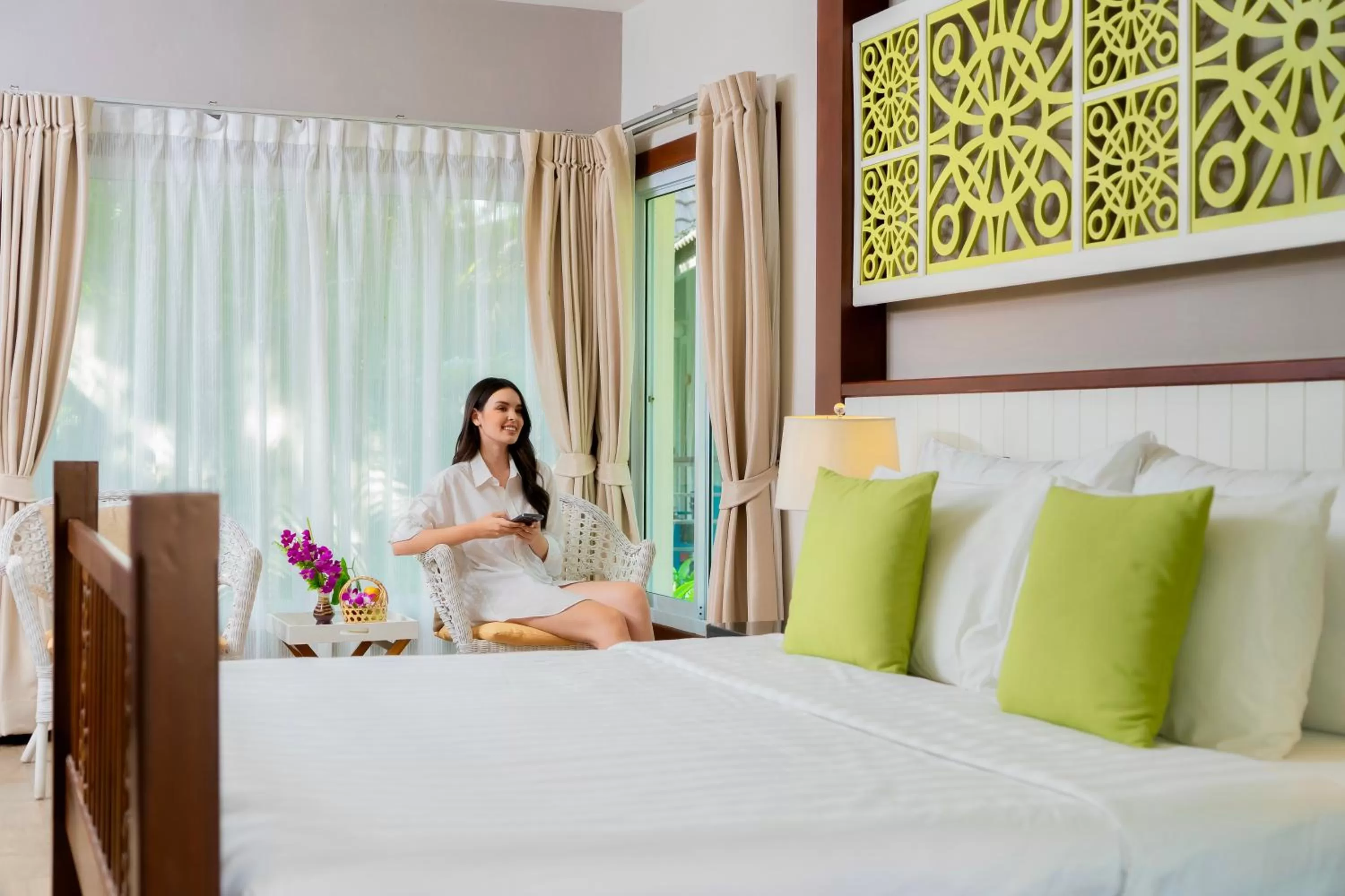 Decorative detail, Bed in Le Charme Sukhothai Historical Park