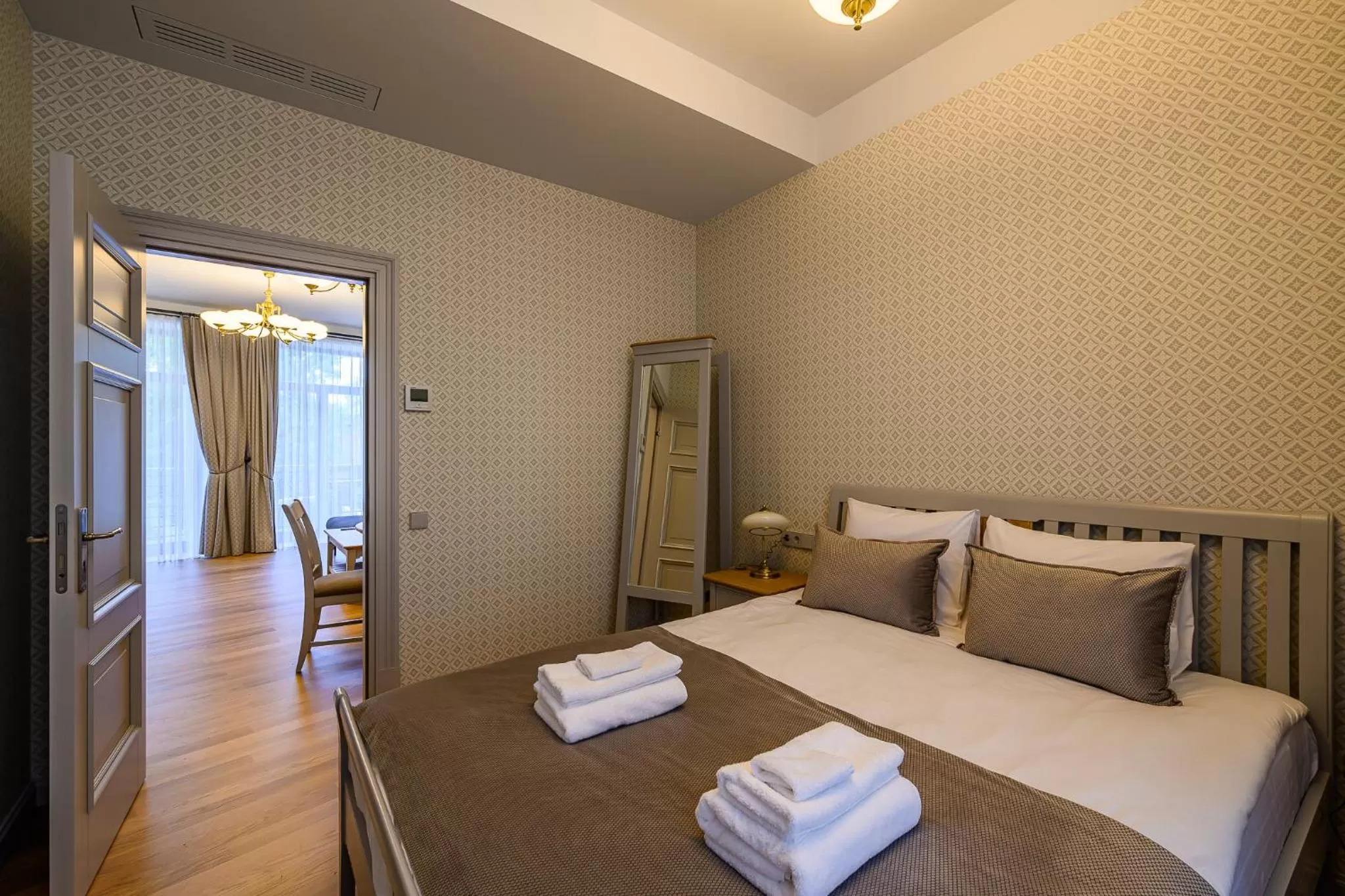 Bed in Roze Kūrmājas Residence