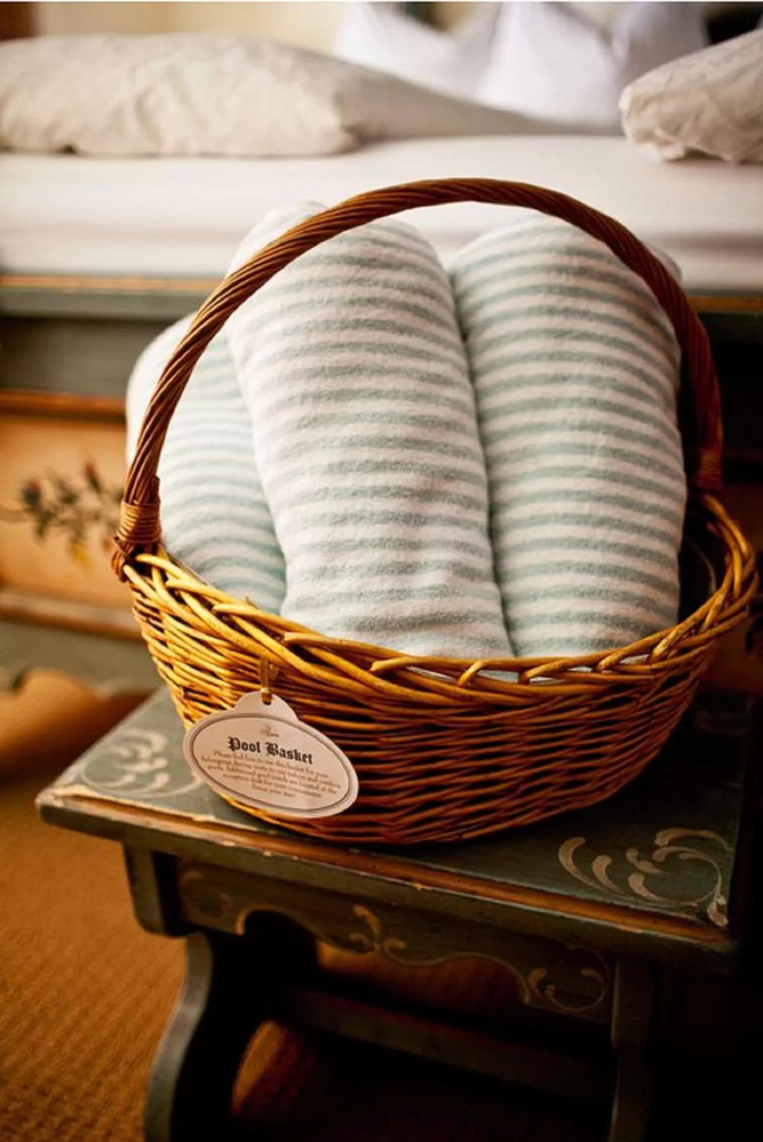 Decorative detail, Bed in Enzian Inn