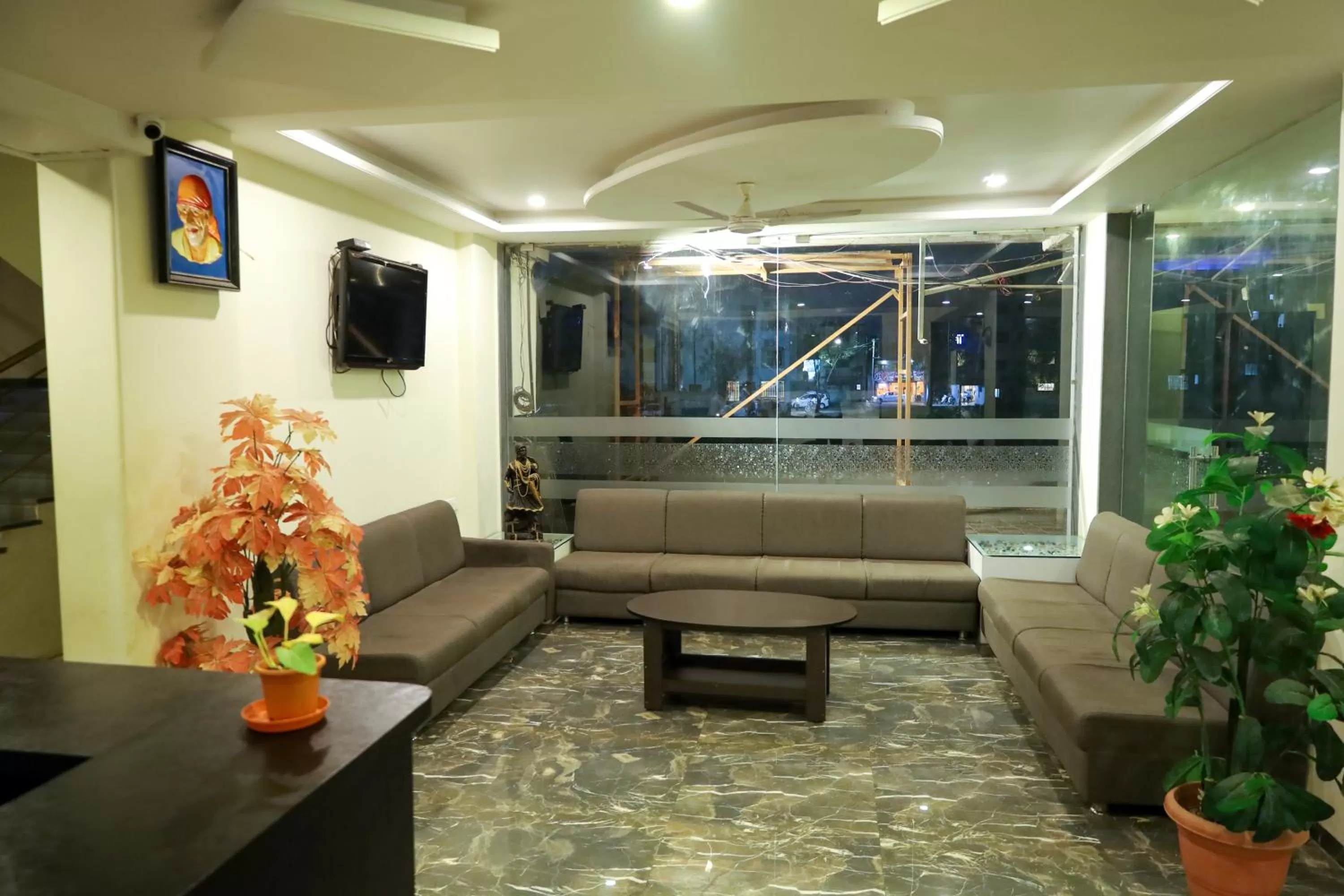 Seating area in Hotel Sai Bansi