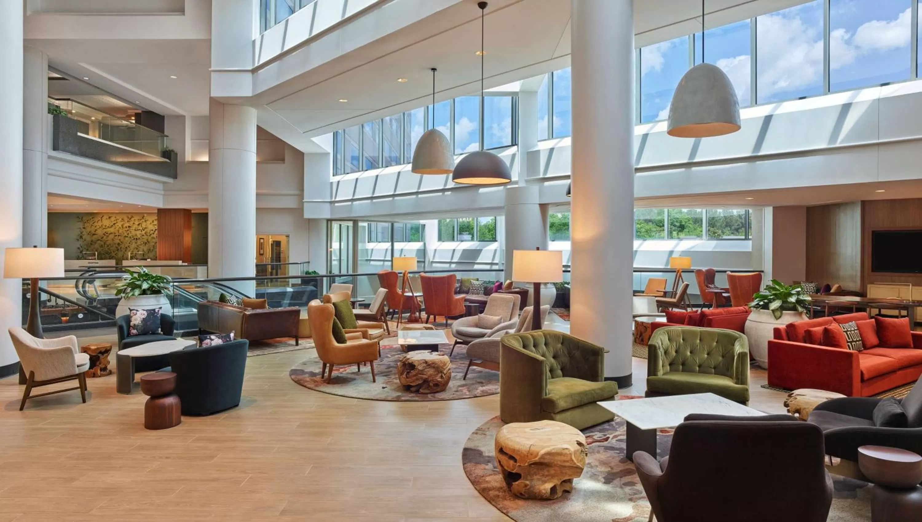 Lobby or reception in Hilton Atlanta Airport