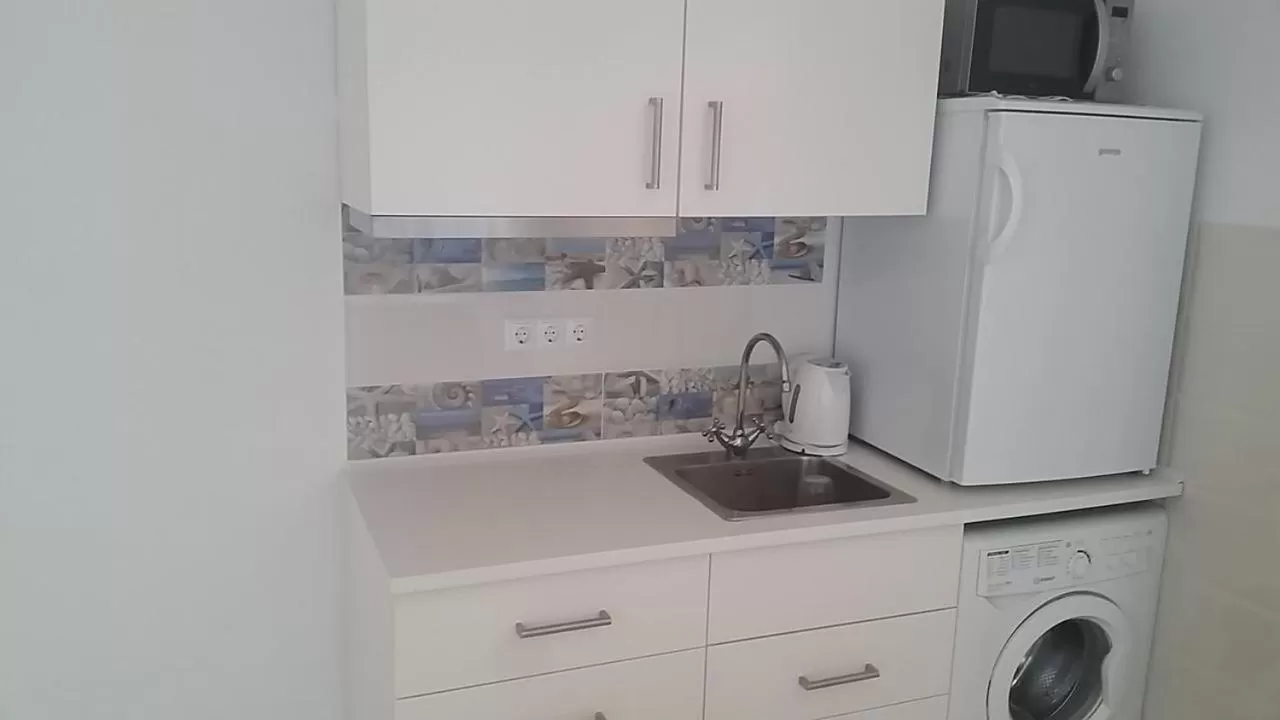 Coffee/tea facilities, Kitchen/Kitchenette in PURE WELLNESS SEA-VIEW Beluga & Dolphin Luxury HOTEL apartments