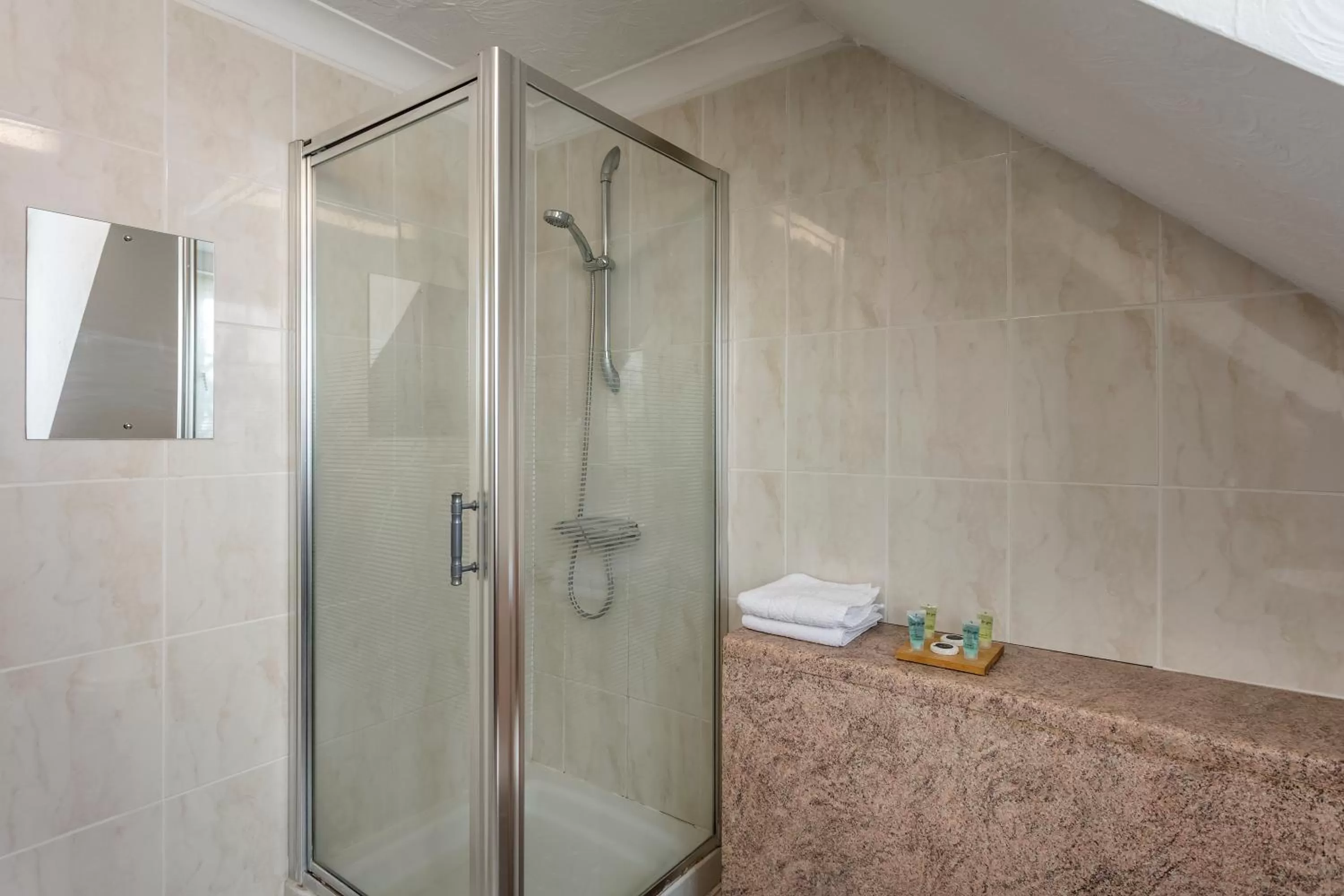 Shower in Roydon Marina Village Hotel
