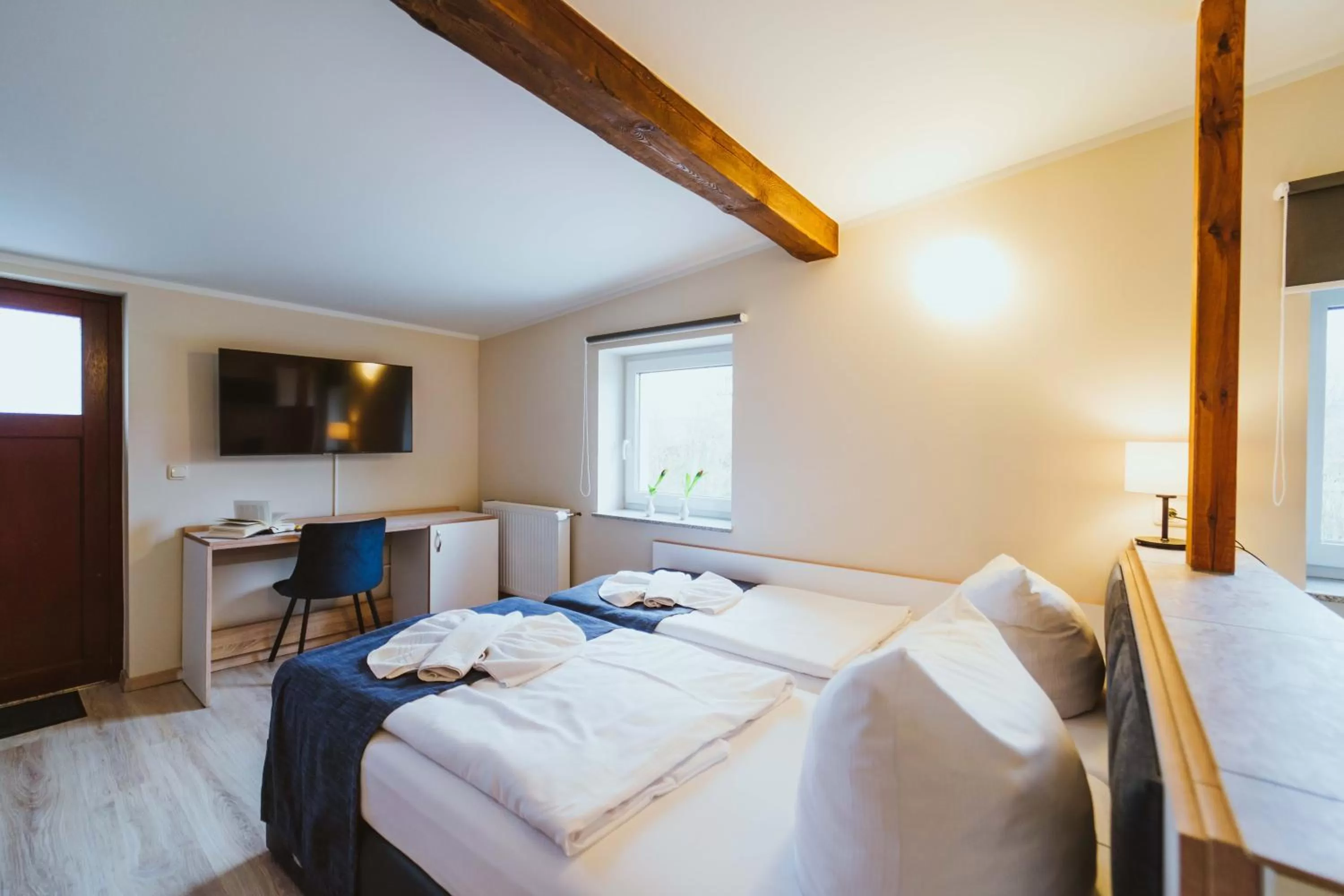 Bed in Aparthotel Stralsund Studios und Apartments