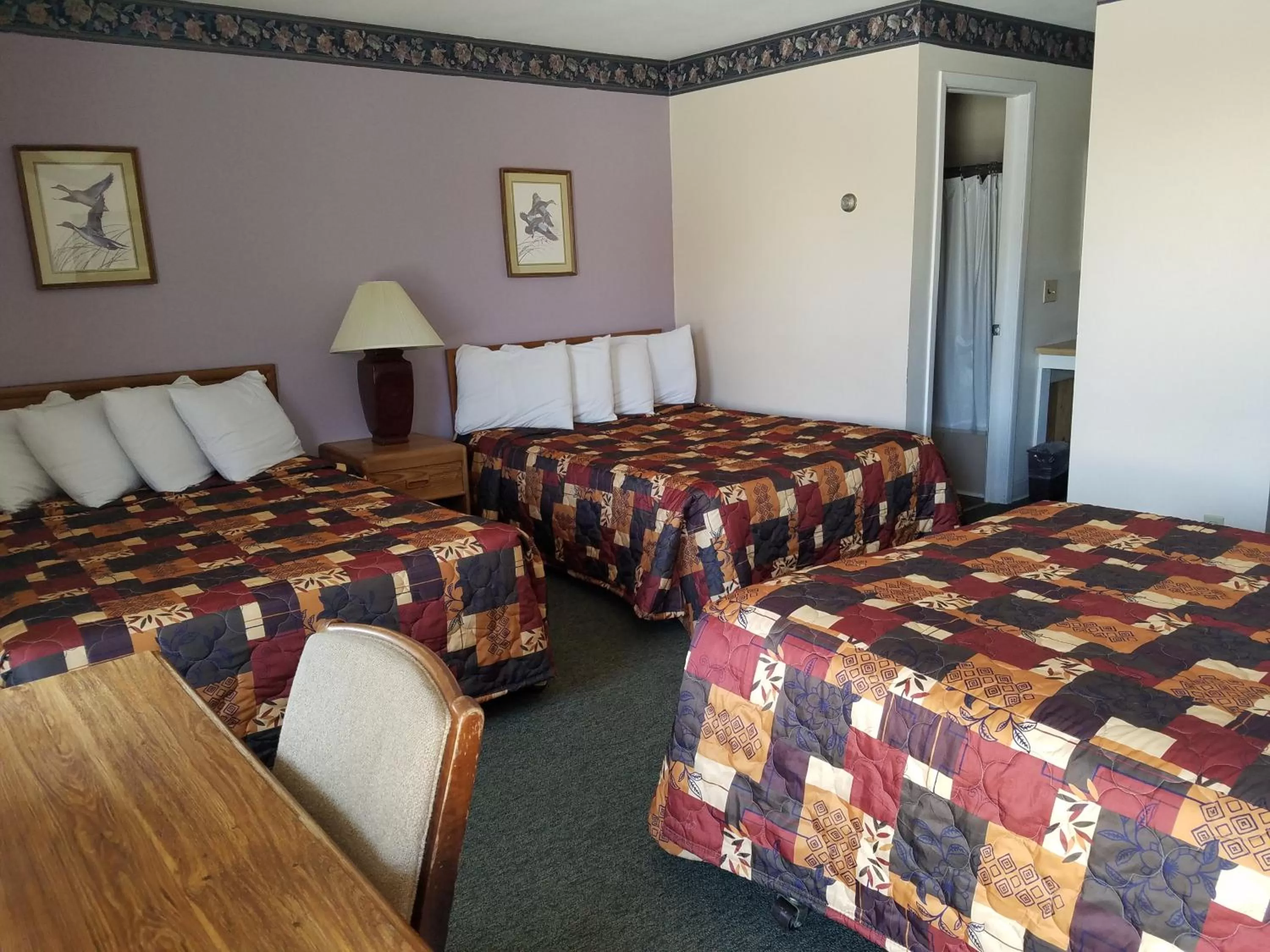 Bed in Clark's Beach Motel