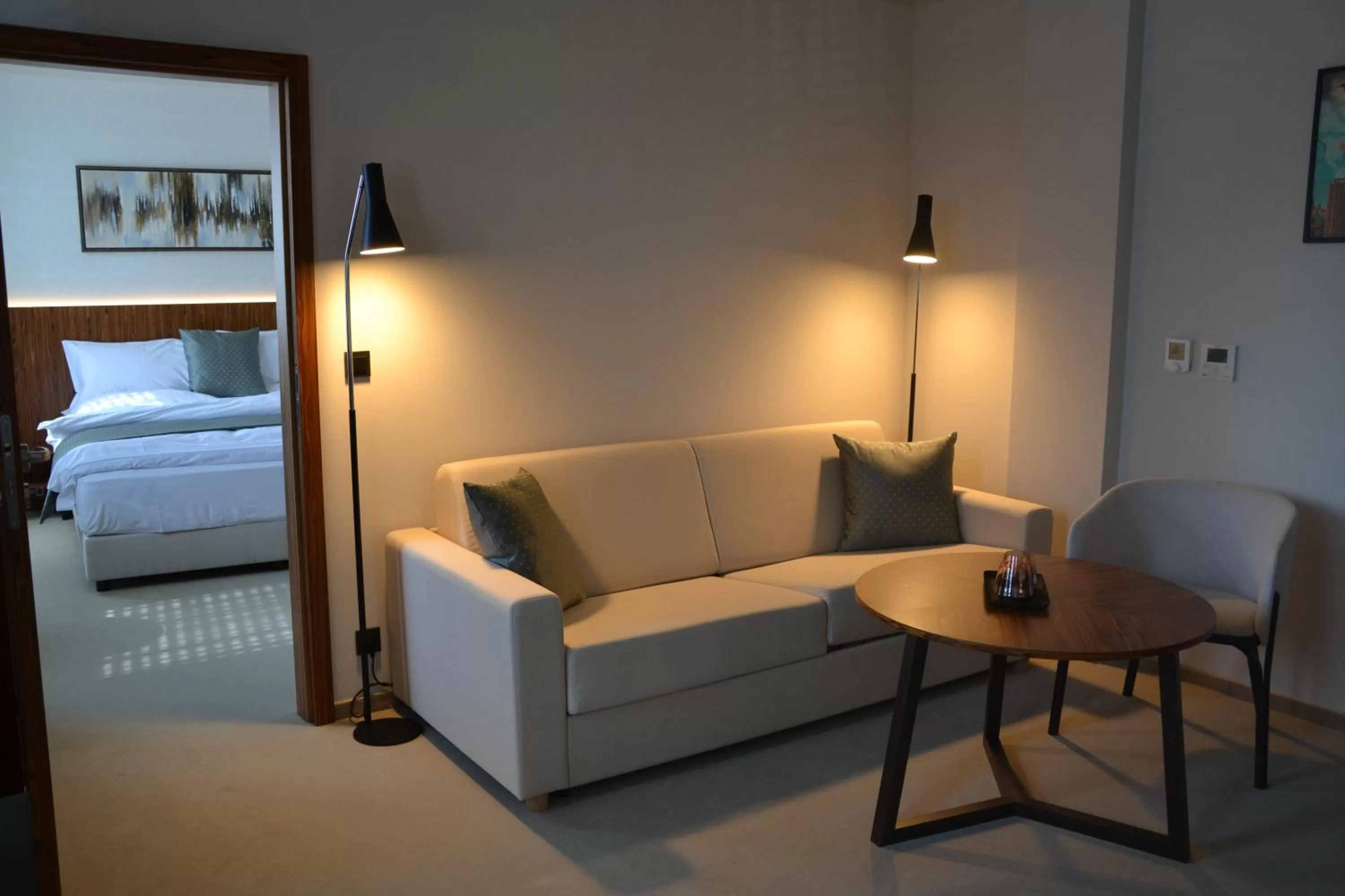 Living room, Bed in Hotel Rajka