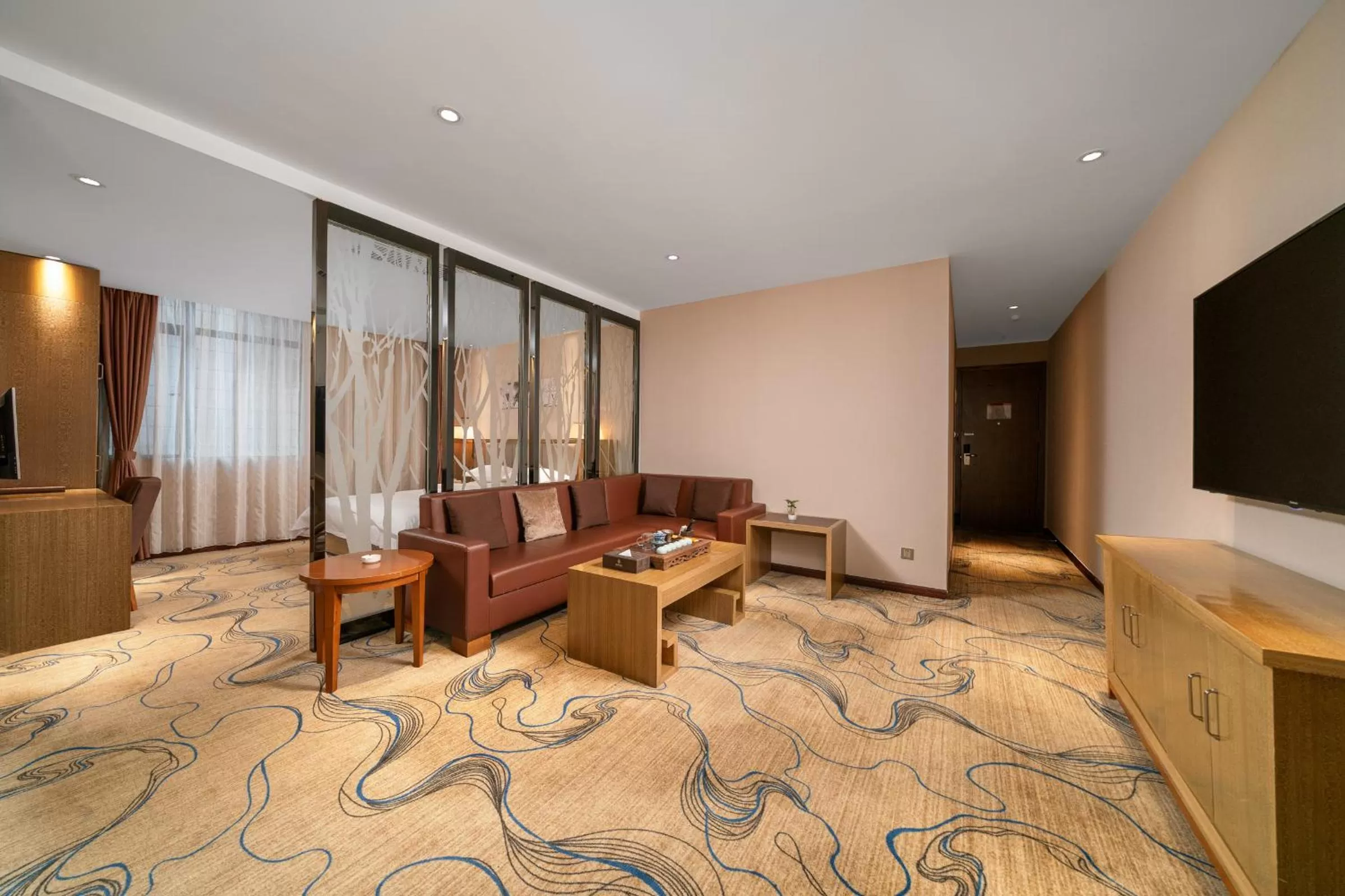 Bed in Guangzhou Boyi Hotel