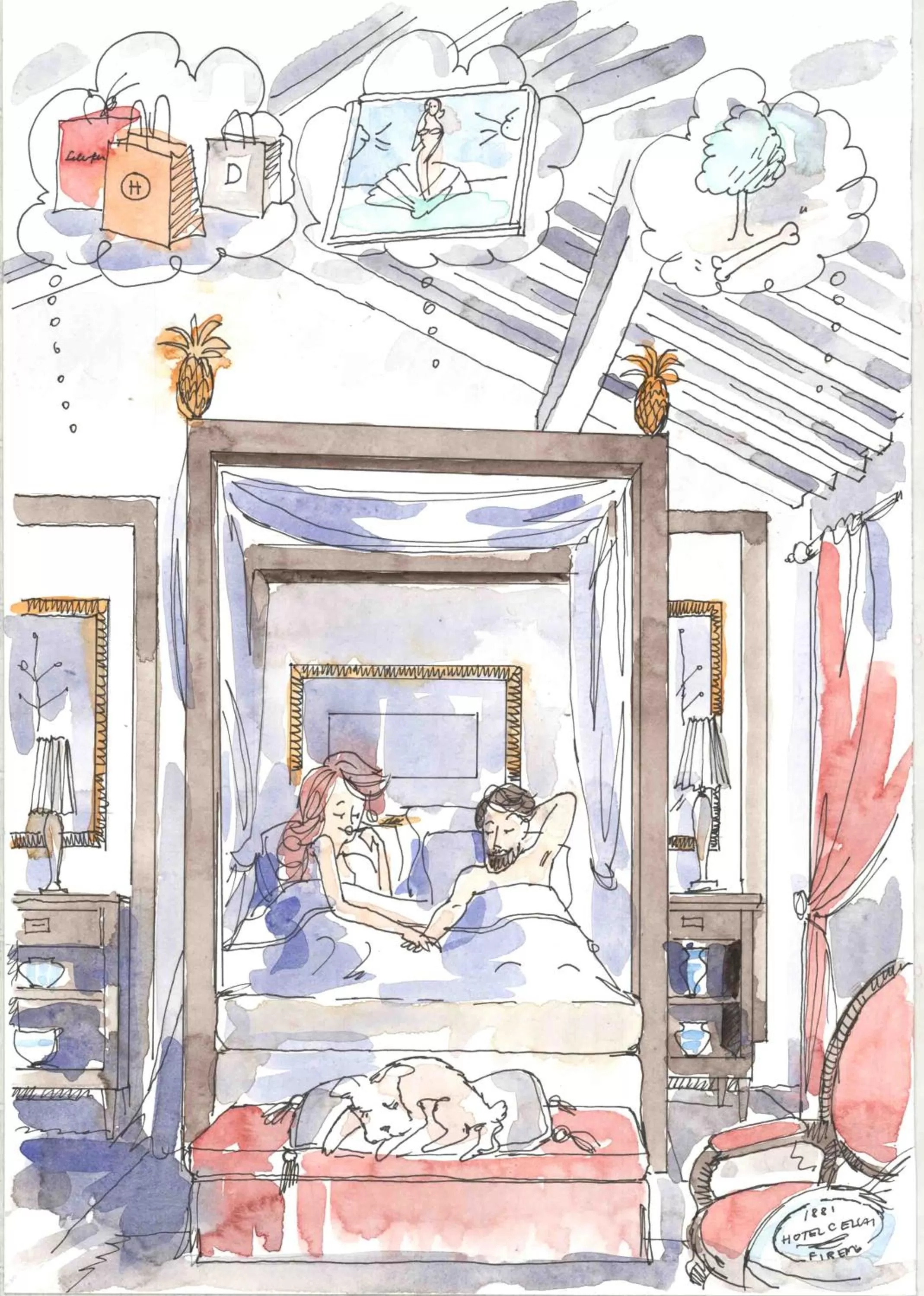 Bed in Cellai Hotel Florence