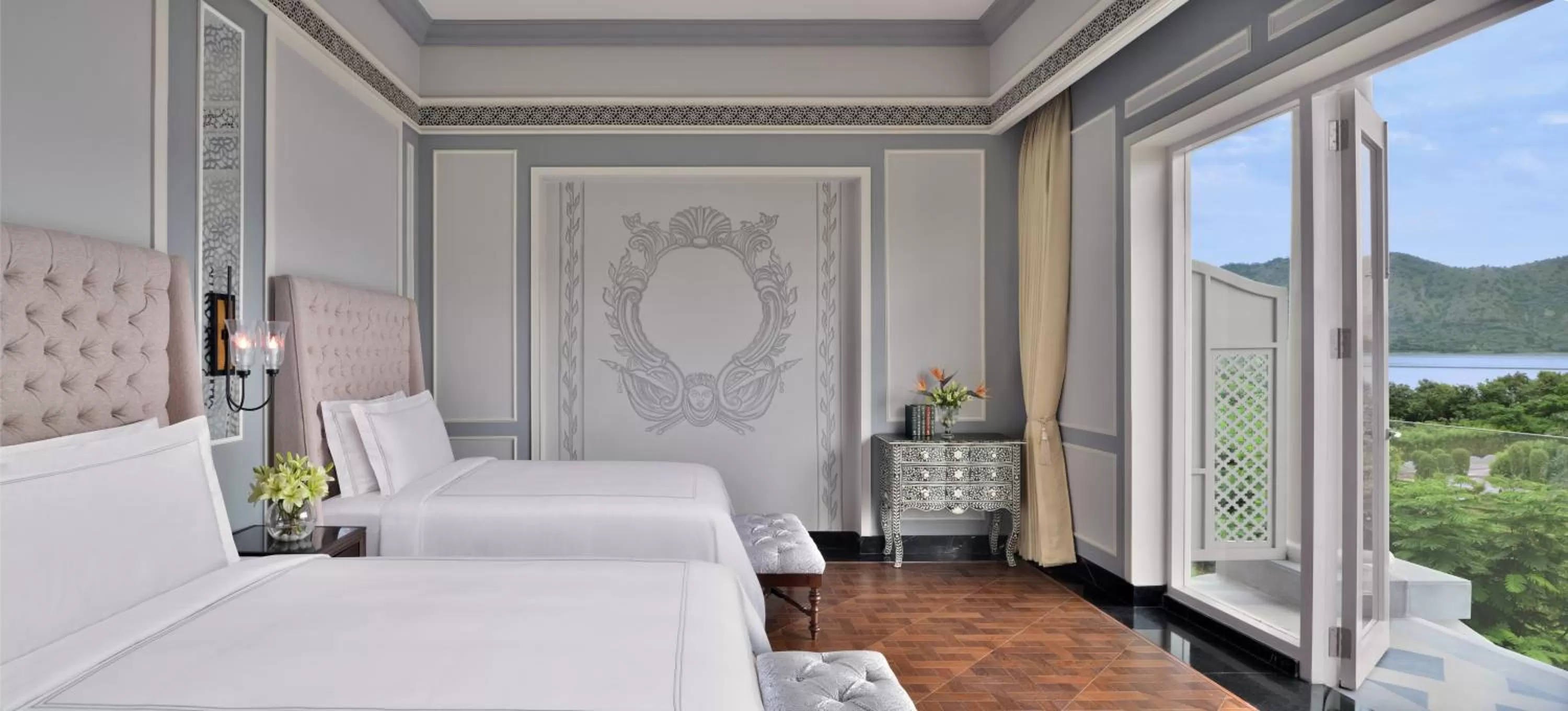 Bed in Raffles Udaipur