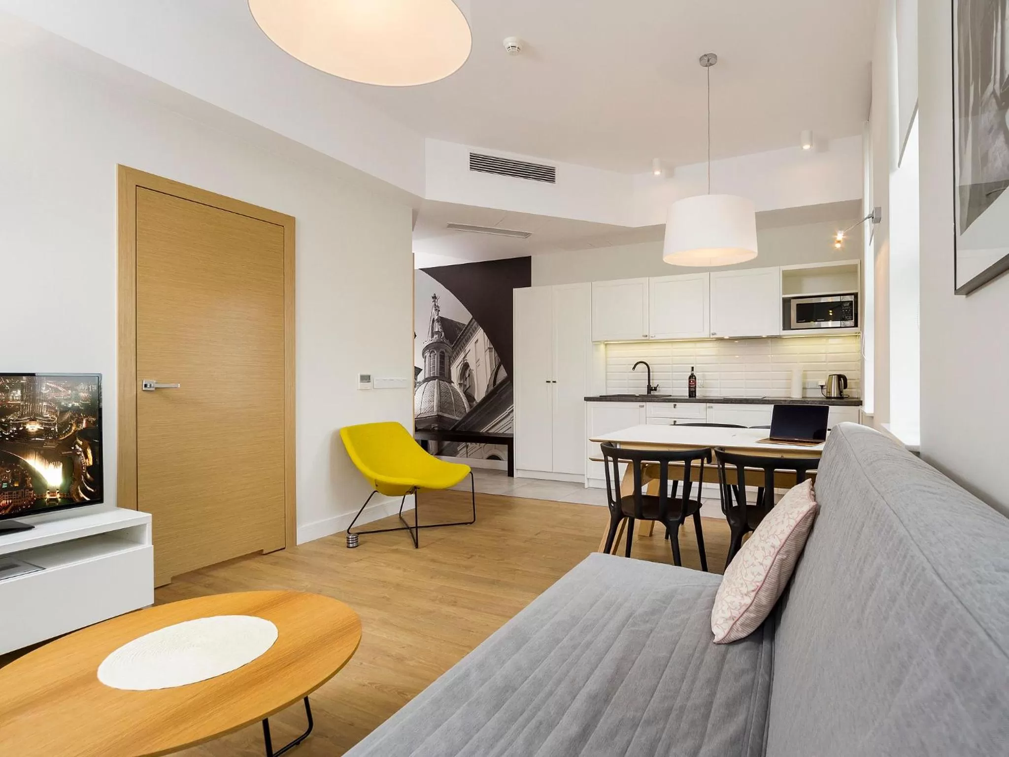 Kitchen or kitchenette in Riverside Aparthotel Cracow