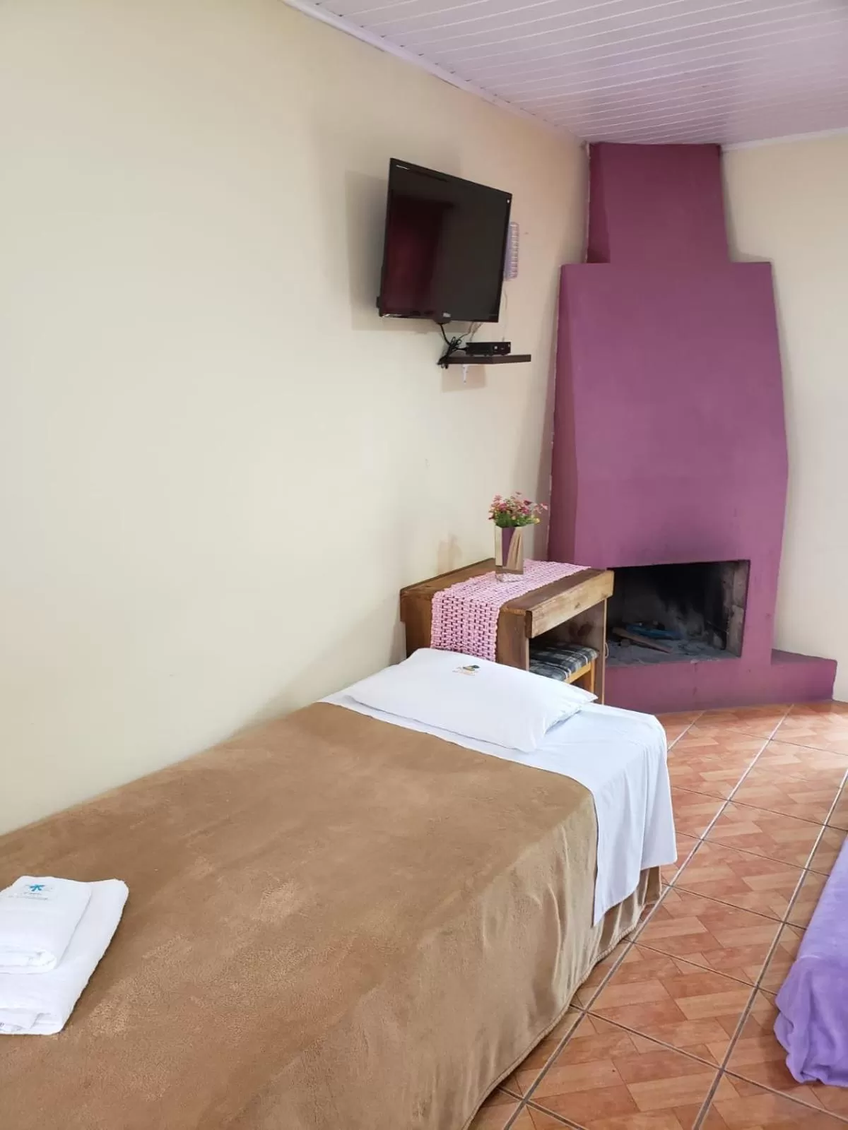 Bed in Pousada da Chacara