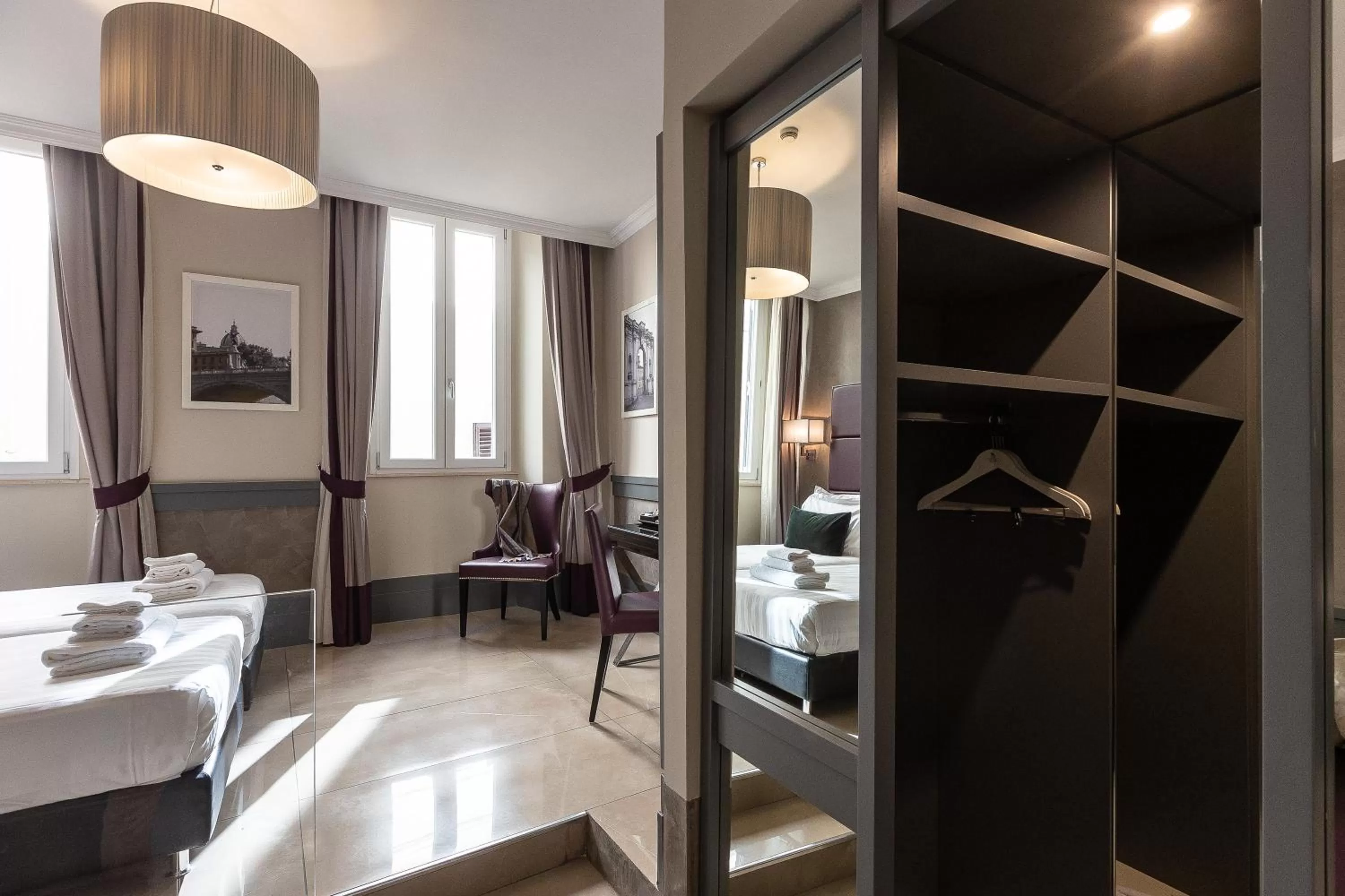 wardrobe, Bed in Hotel Castellino Roma
