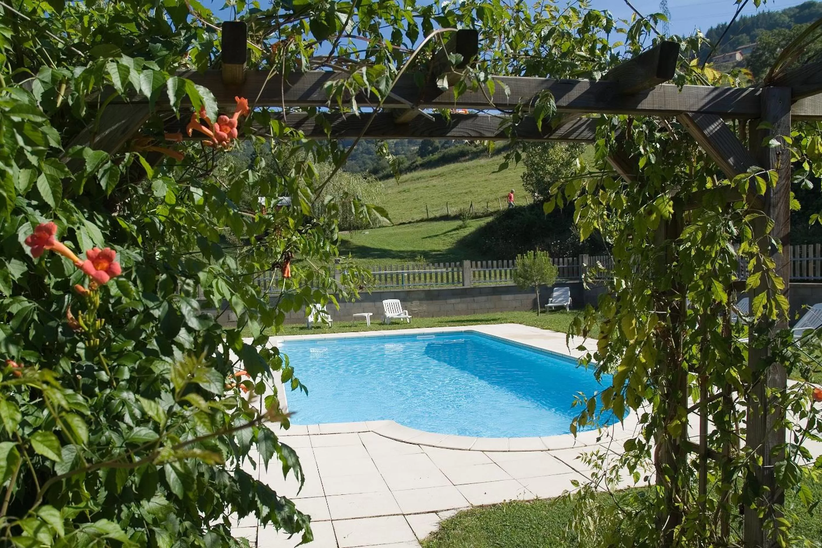 Swimming pool in Logis Hôtel Burnichon