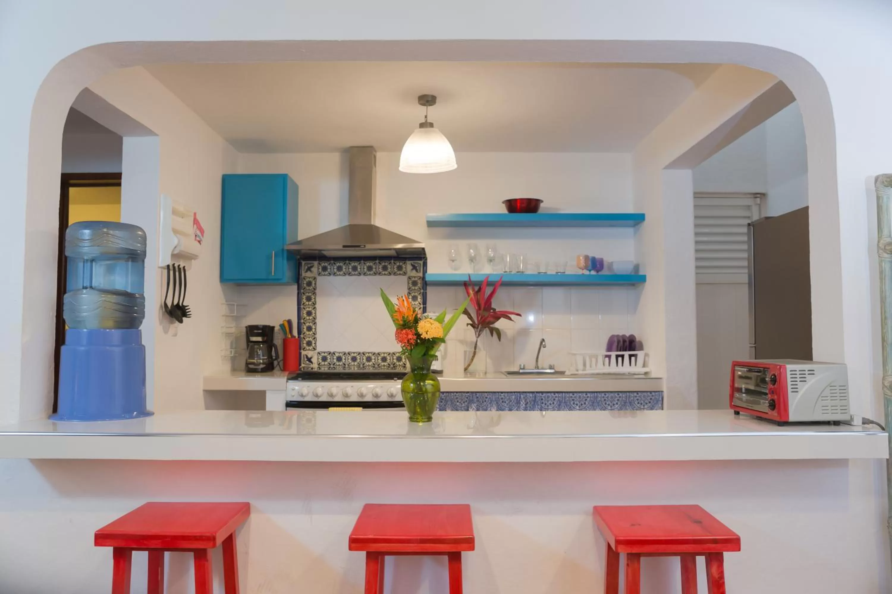 Kitchen or kitchenette in Hotel Villas Colibrí Suites & Bungalows