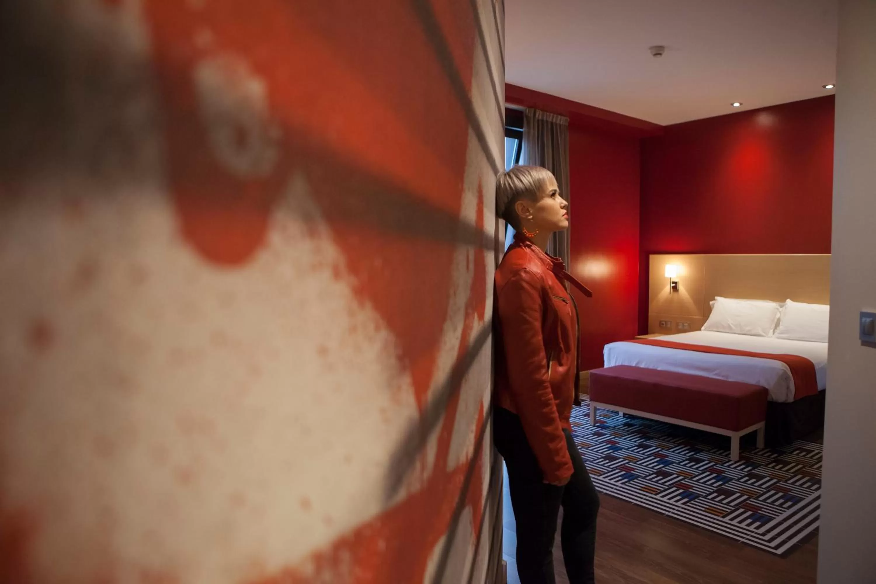 People, Bed in Spirit Hotel Gran Bilbao