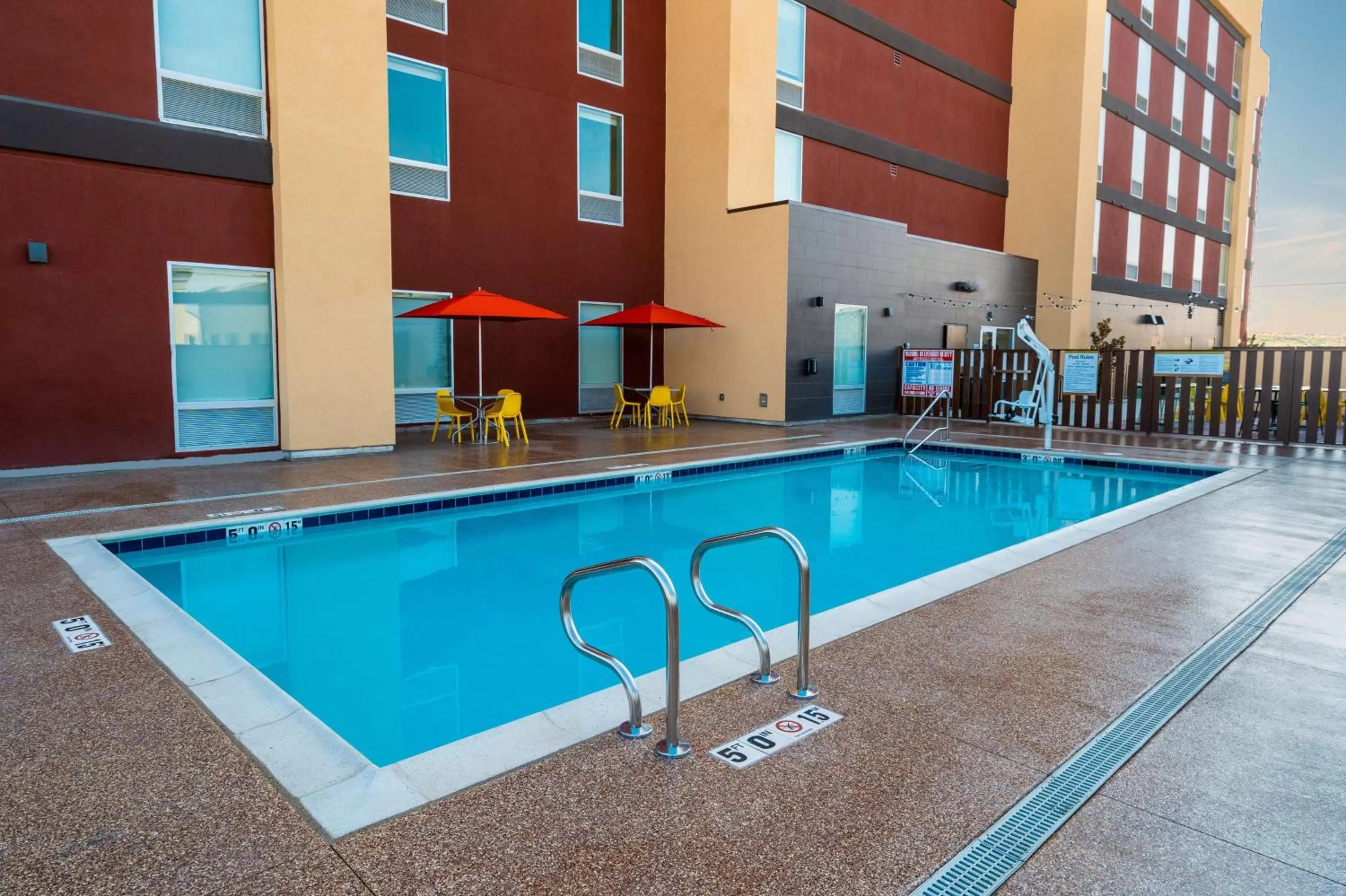 Pool view in Home2 Suites Bakersfield