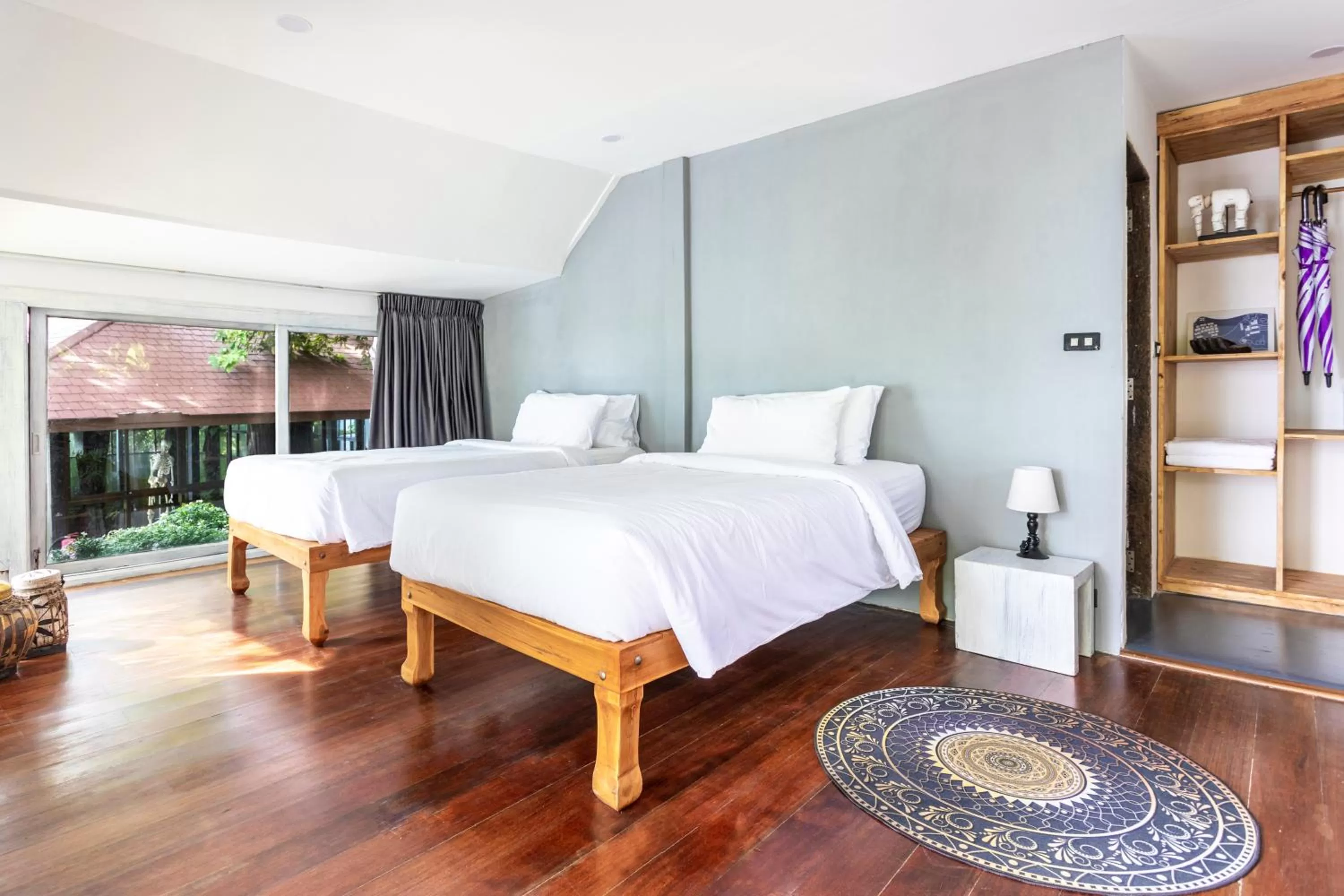 Bed in Vikasa Yoga Retreat