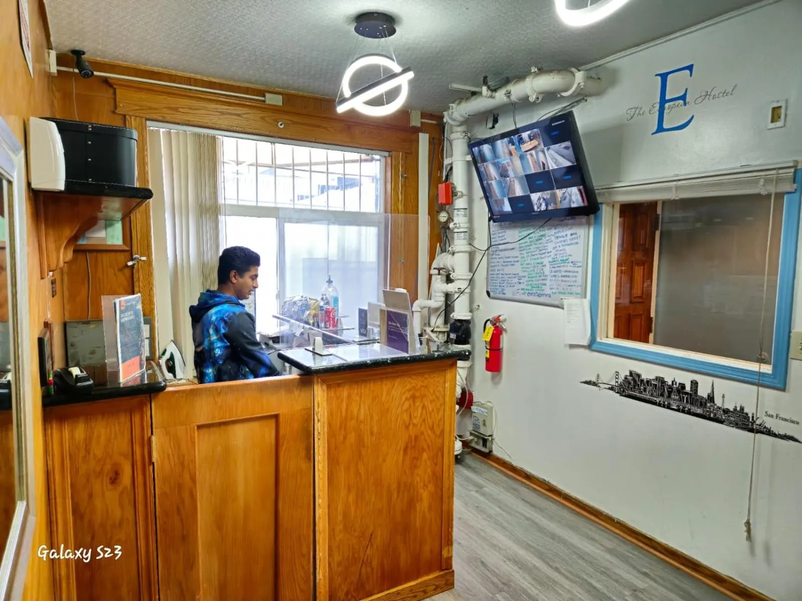 Lobby or reception in European Hostel