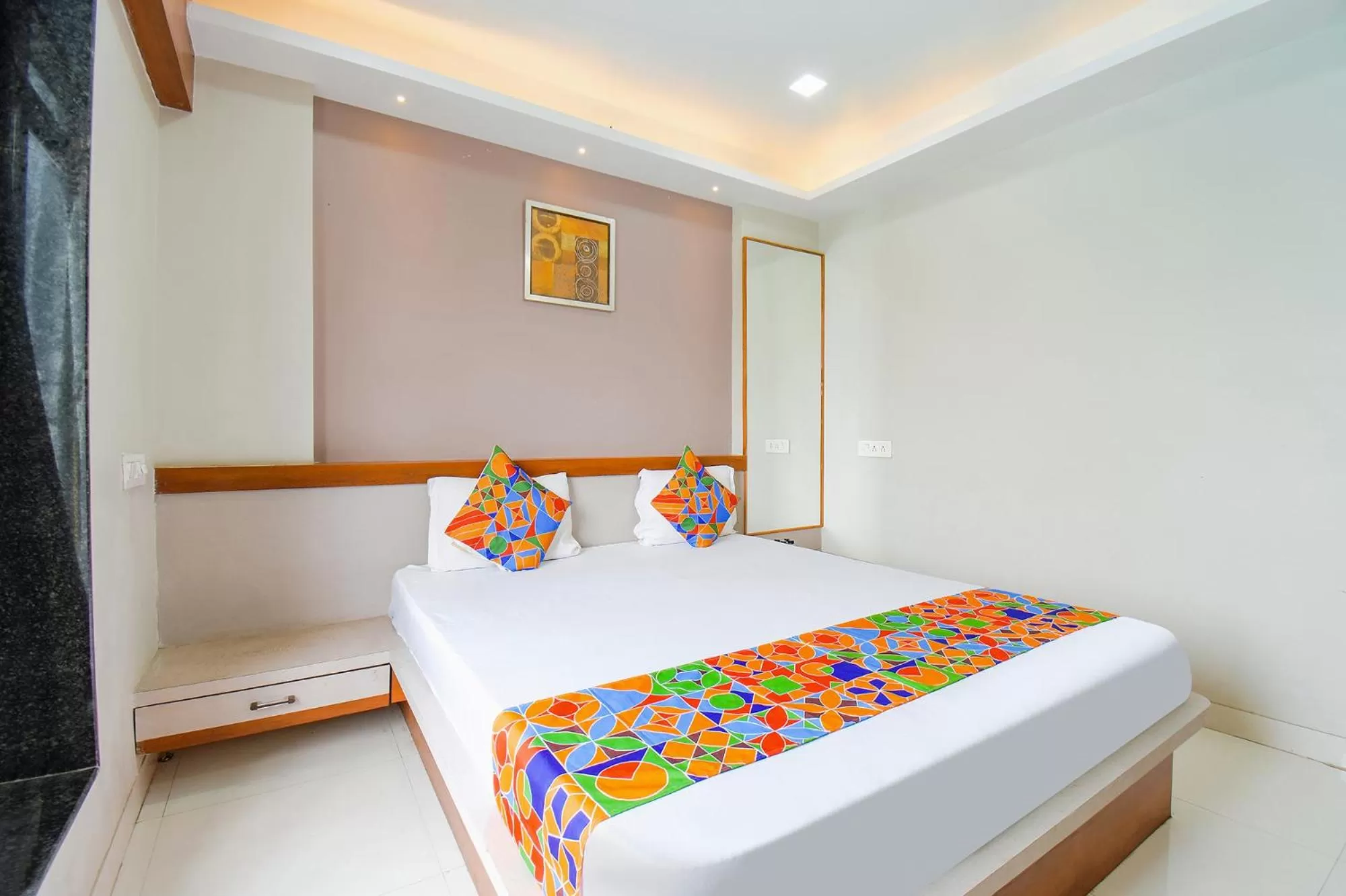 Bed in FabHotel Prime Rajmudra - Nr Butterfly Park - Hinjawadi