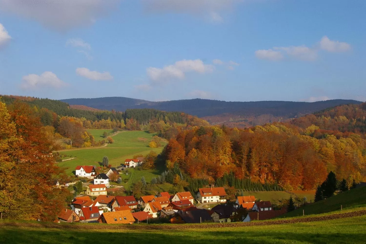 Autumn, Bird's-eye View in Landhaus Talblick- Boutique Hotel Bed and Breakfast