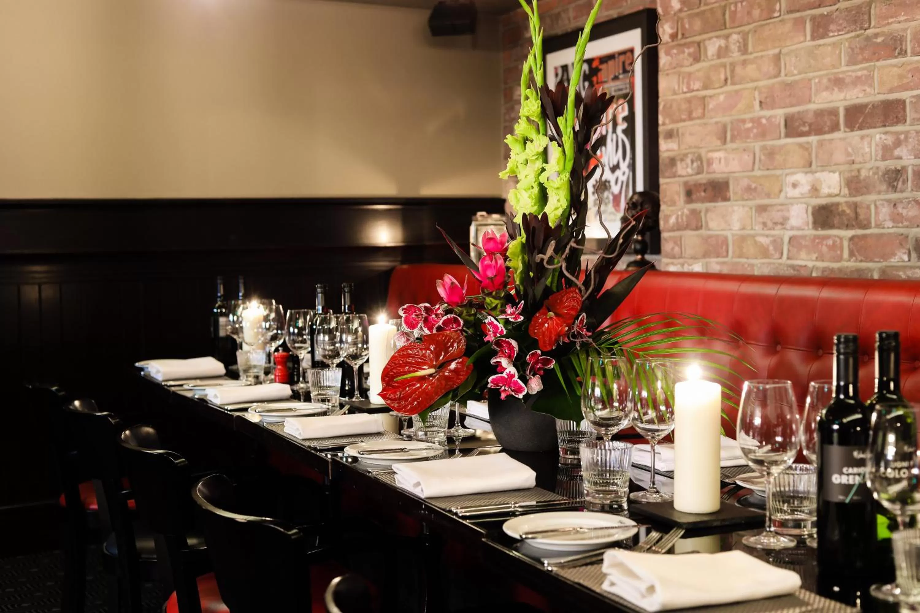 Dining area in Malmaison Hotel Leeds