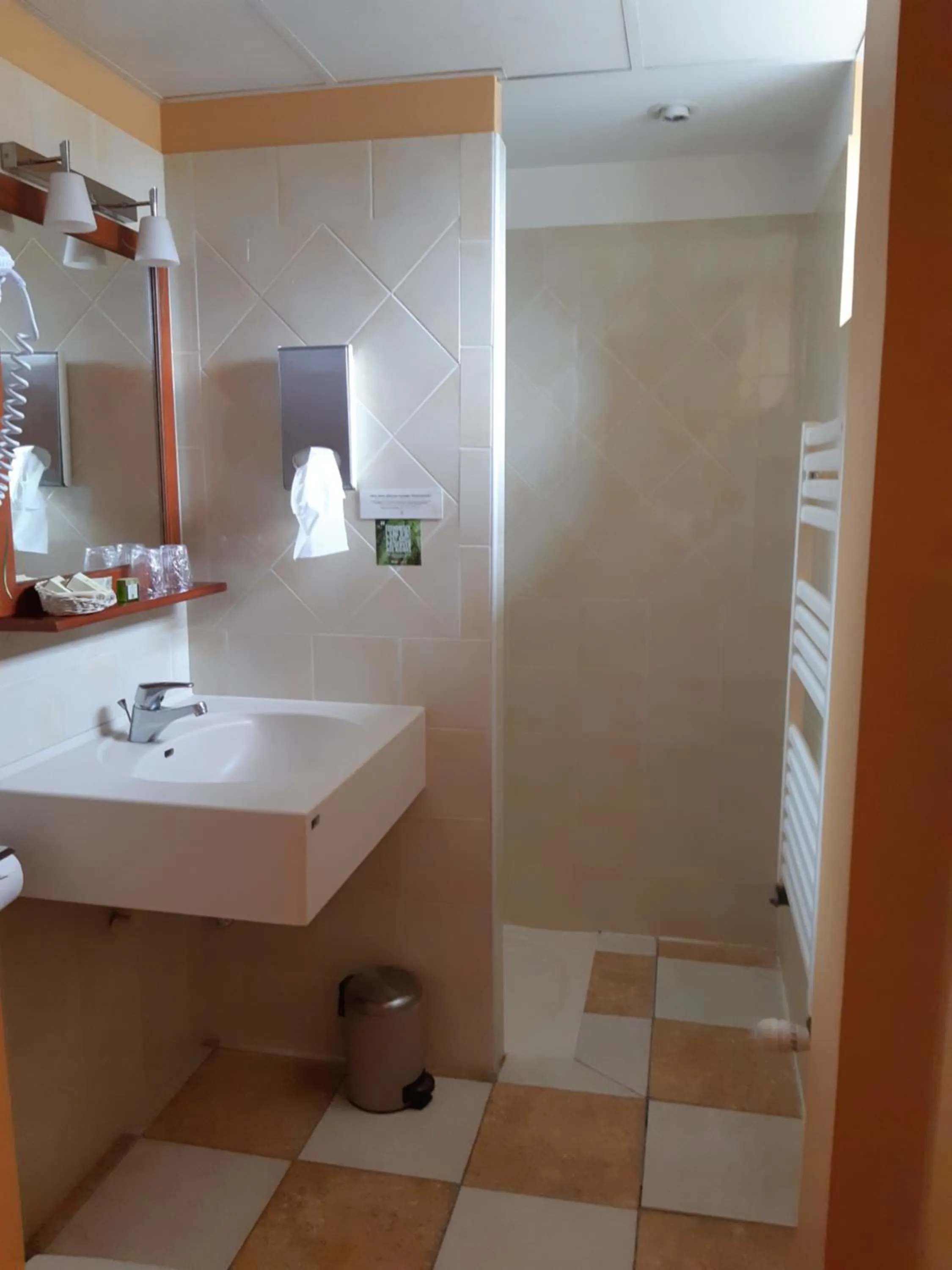 Shower in Logis Auberge Saint Simond