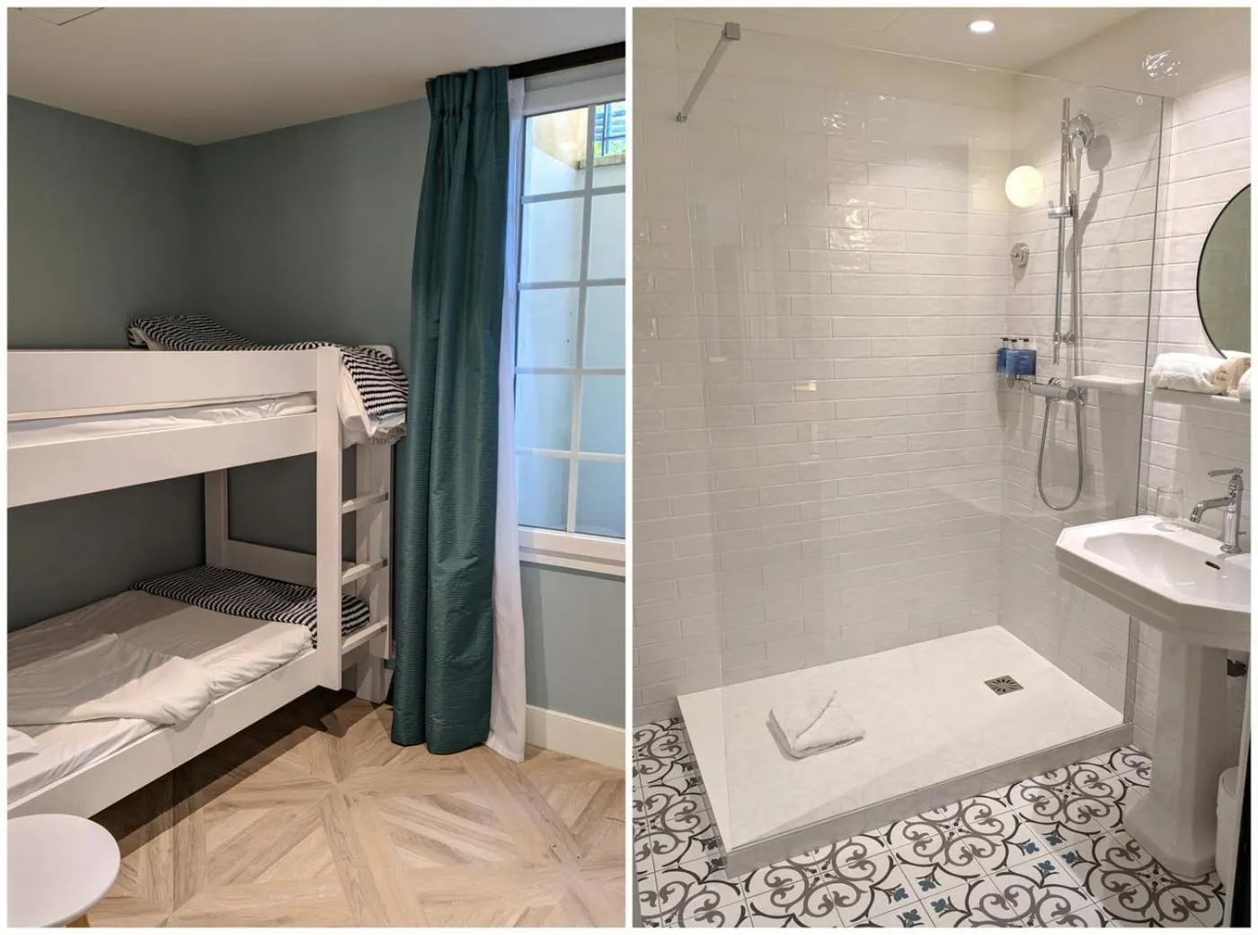 Bathroom, Bed in Hôtel Le Saint Christophe