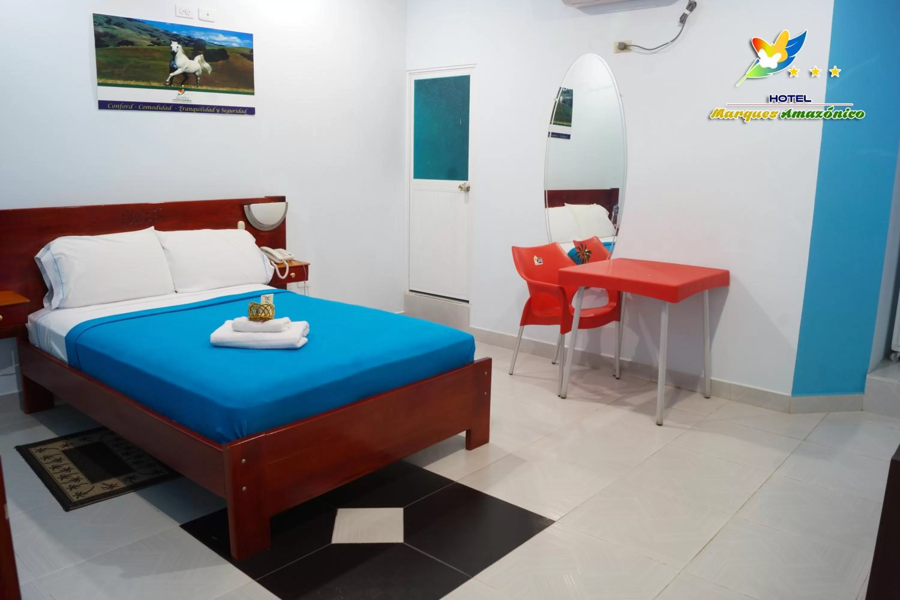 Bed in Hotel Marques Amazonico