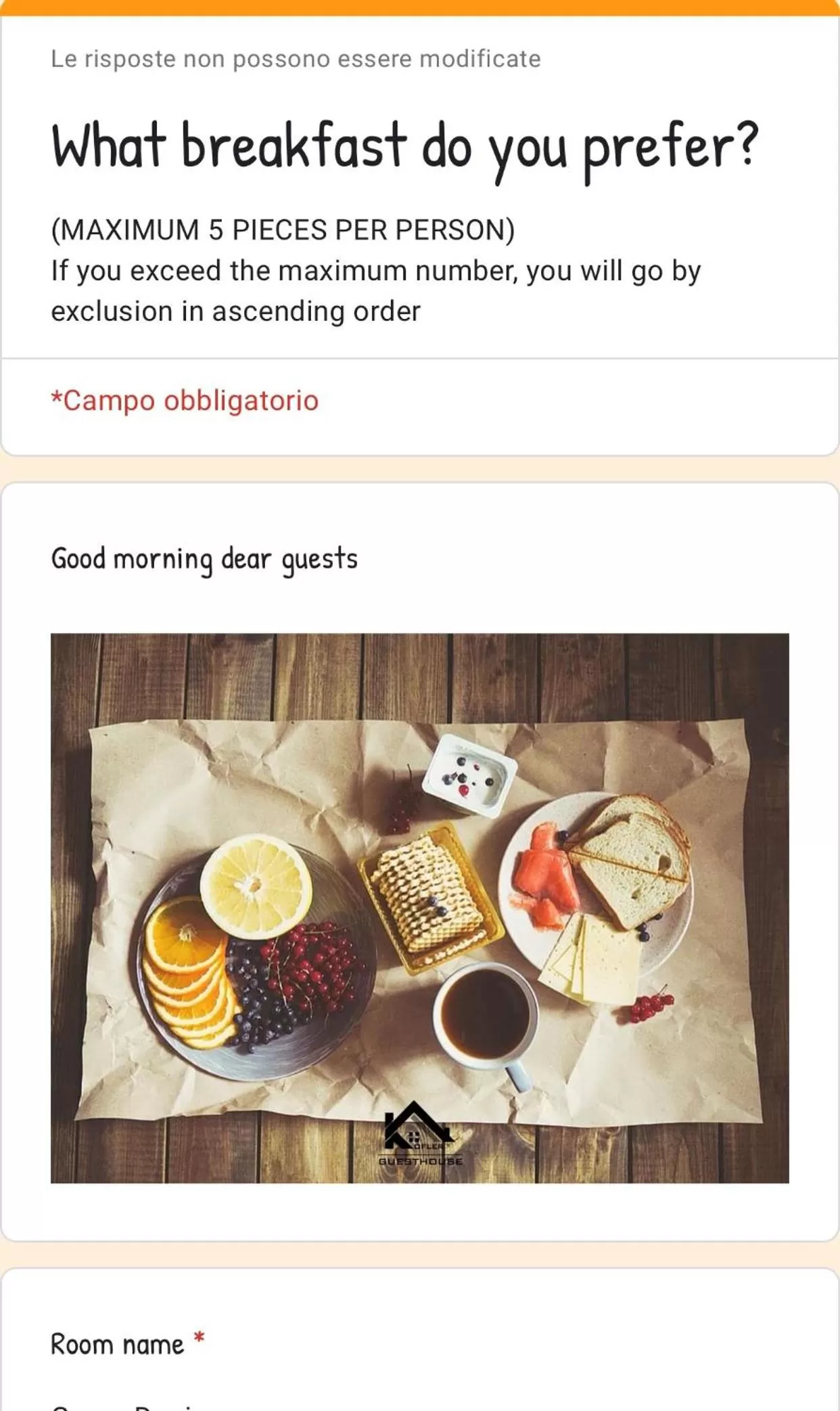 Breakfast in Kofler GuestHouse