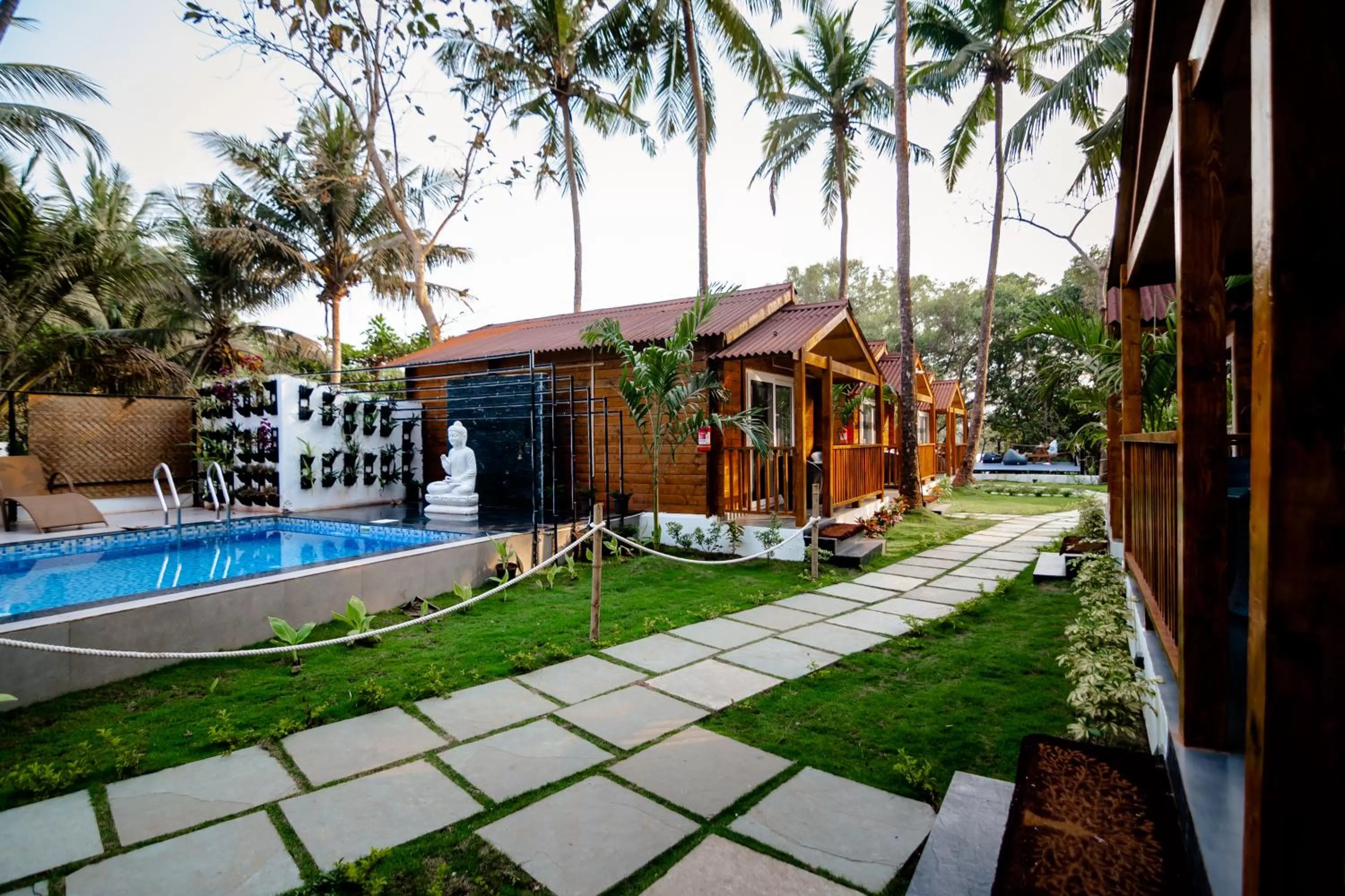 Property building, Swimming Pool in Tranquill Riverside Luxury Cottages With Bathtub, Candolim
