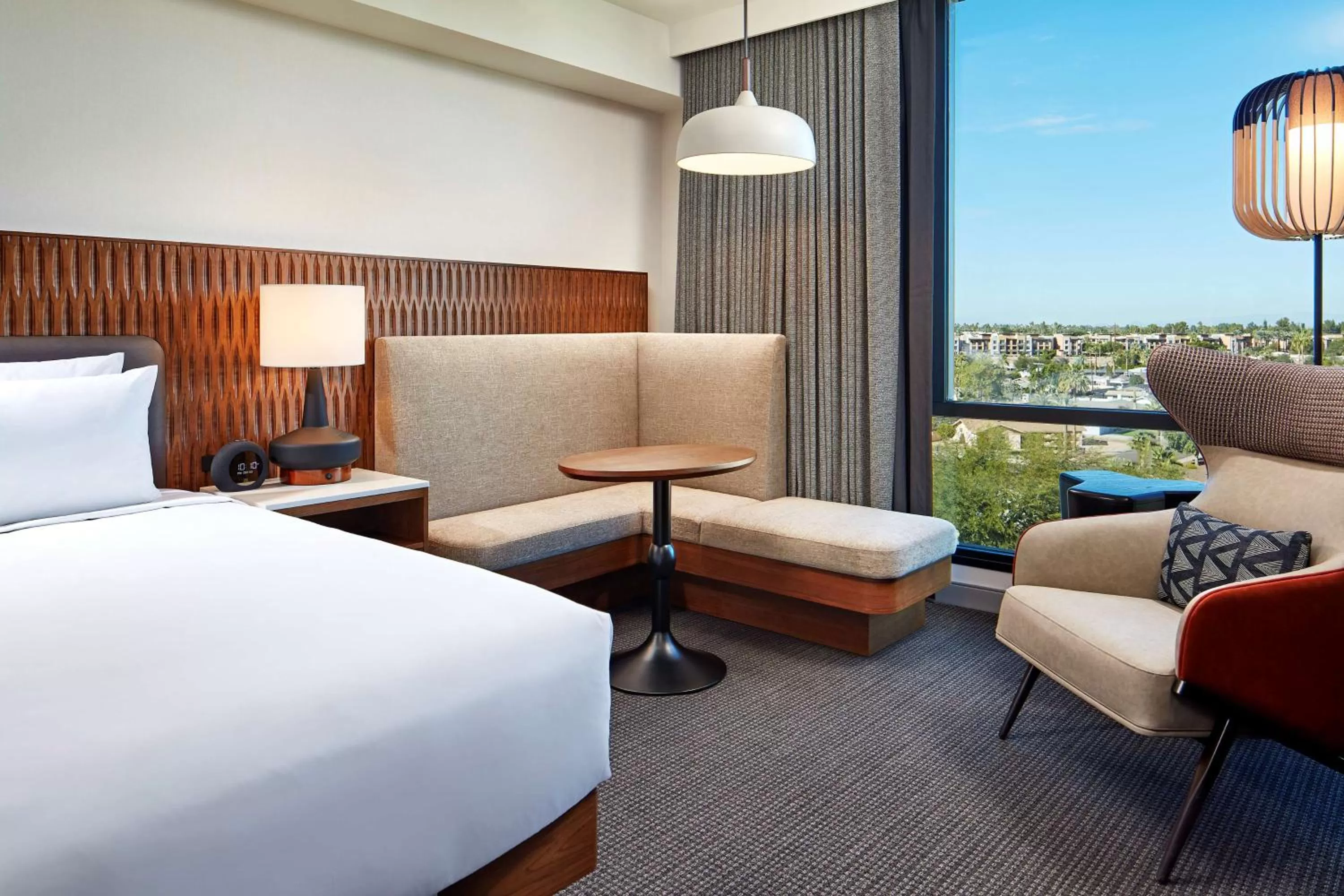 Living room, Bed in Senna House Hotel Scottsdale, Curio Collection By Hilton