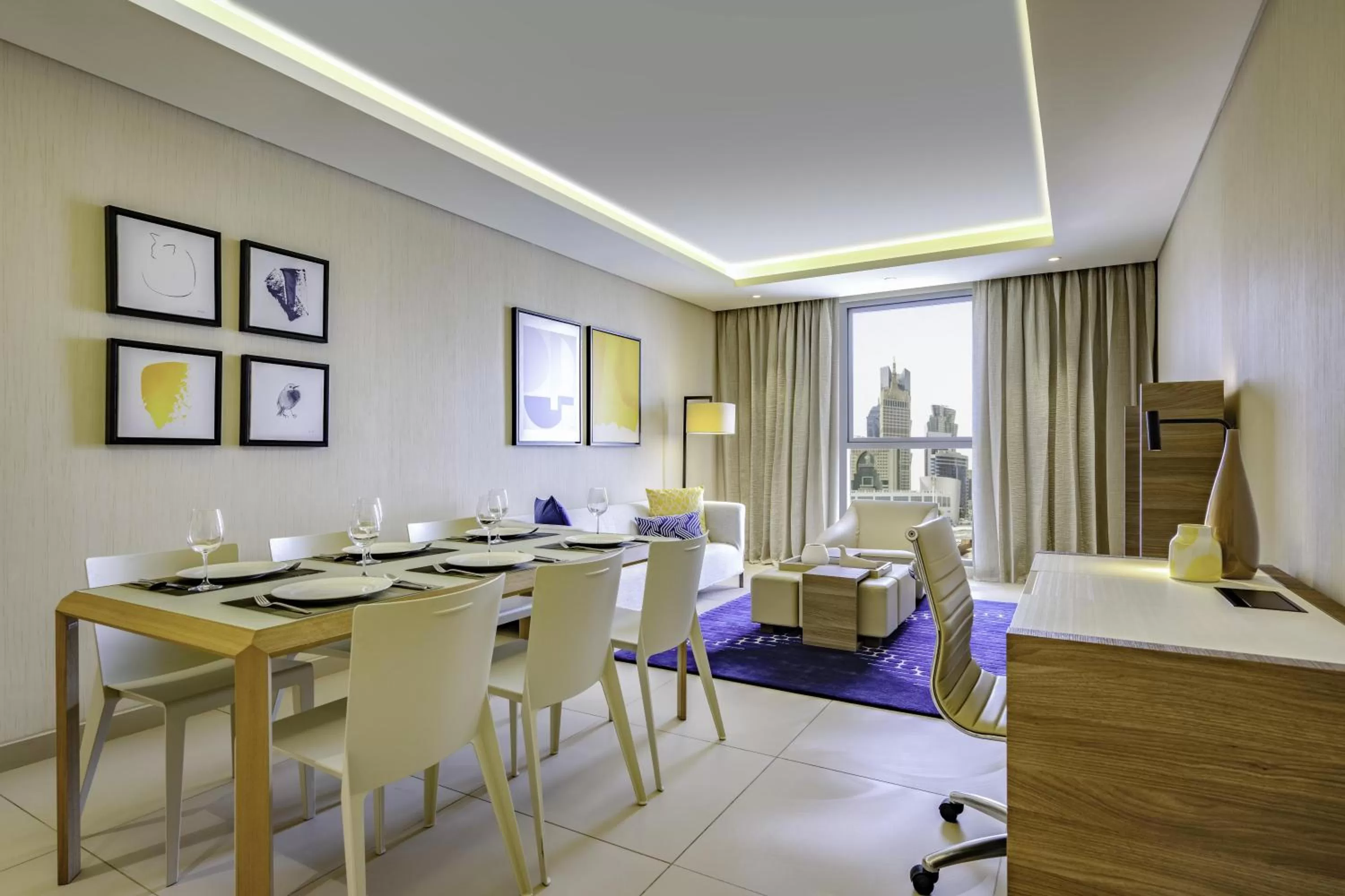Living room in voco Doha West Bay Suites by IHG