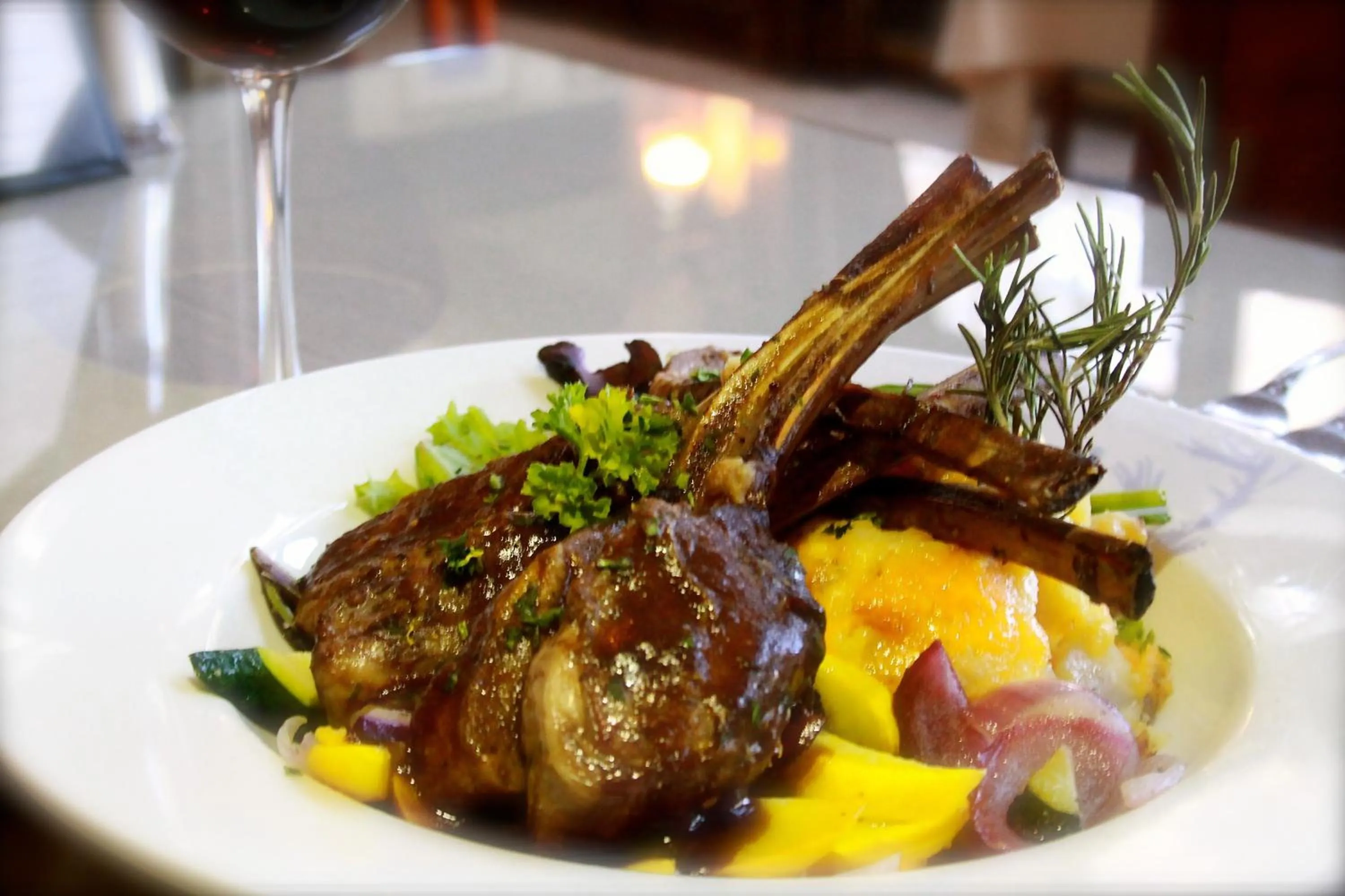 Food close-up in Saddleback Inn at Lake Arrowhead