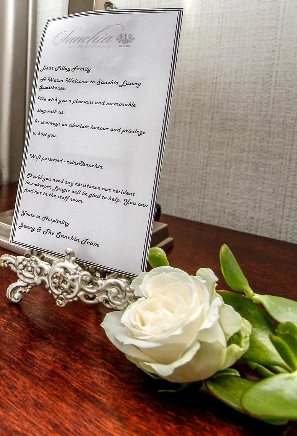 Logo/Certificate/Sign in Sanchia Luxury Guest House