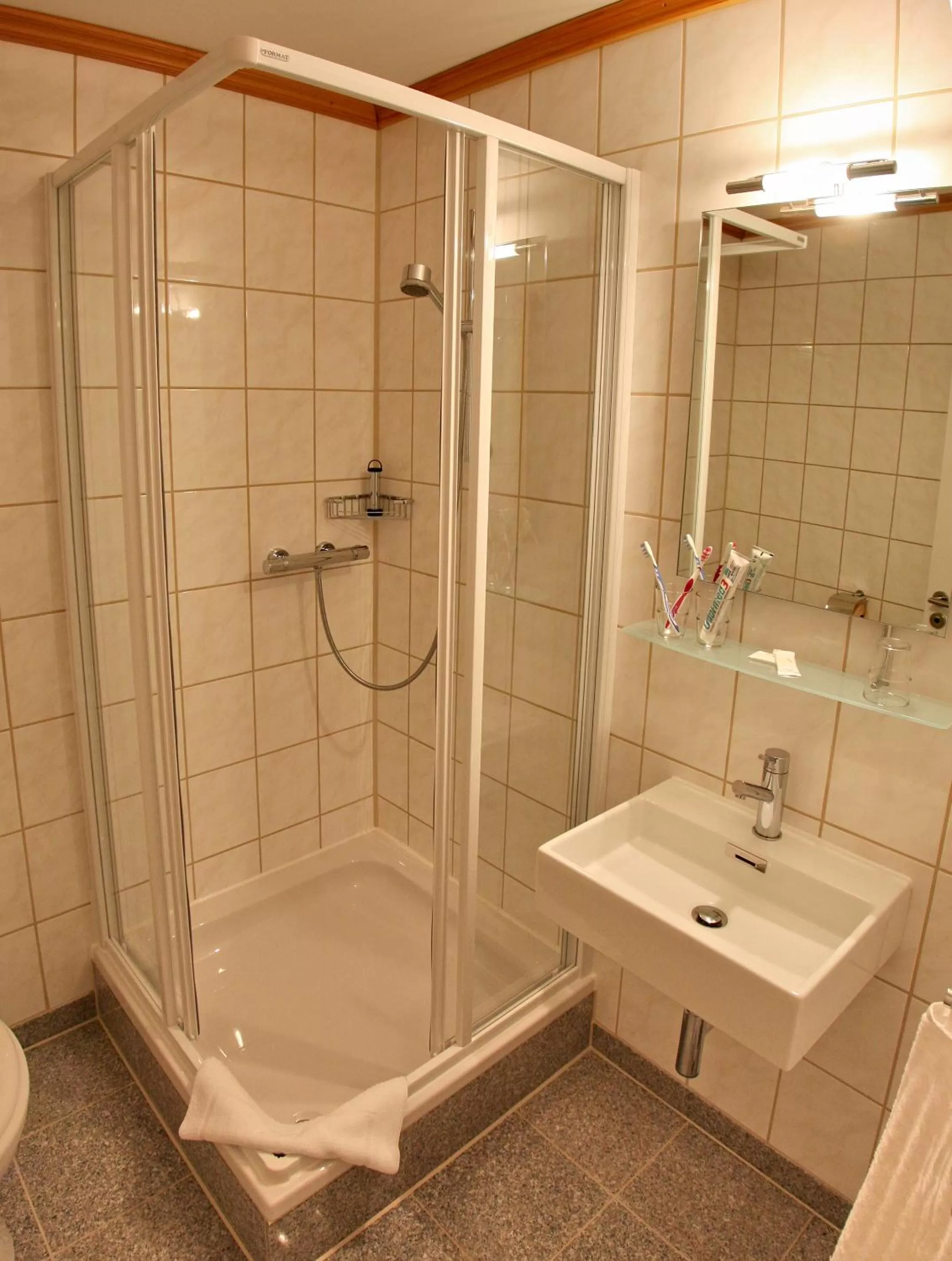 Shower, Bathroom in Hotel Deutsches Haus