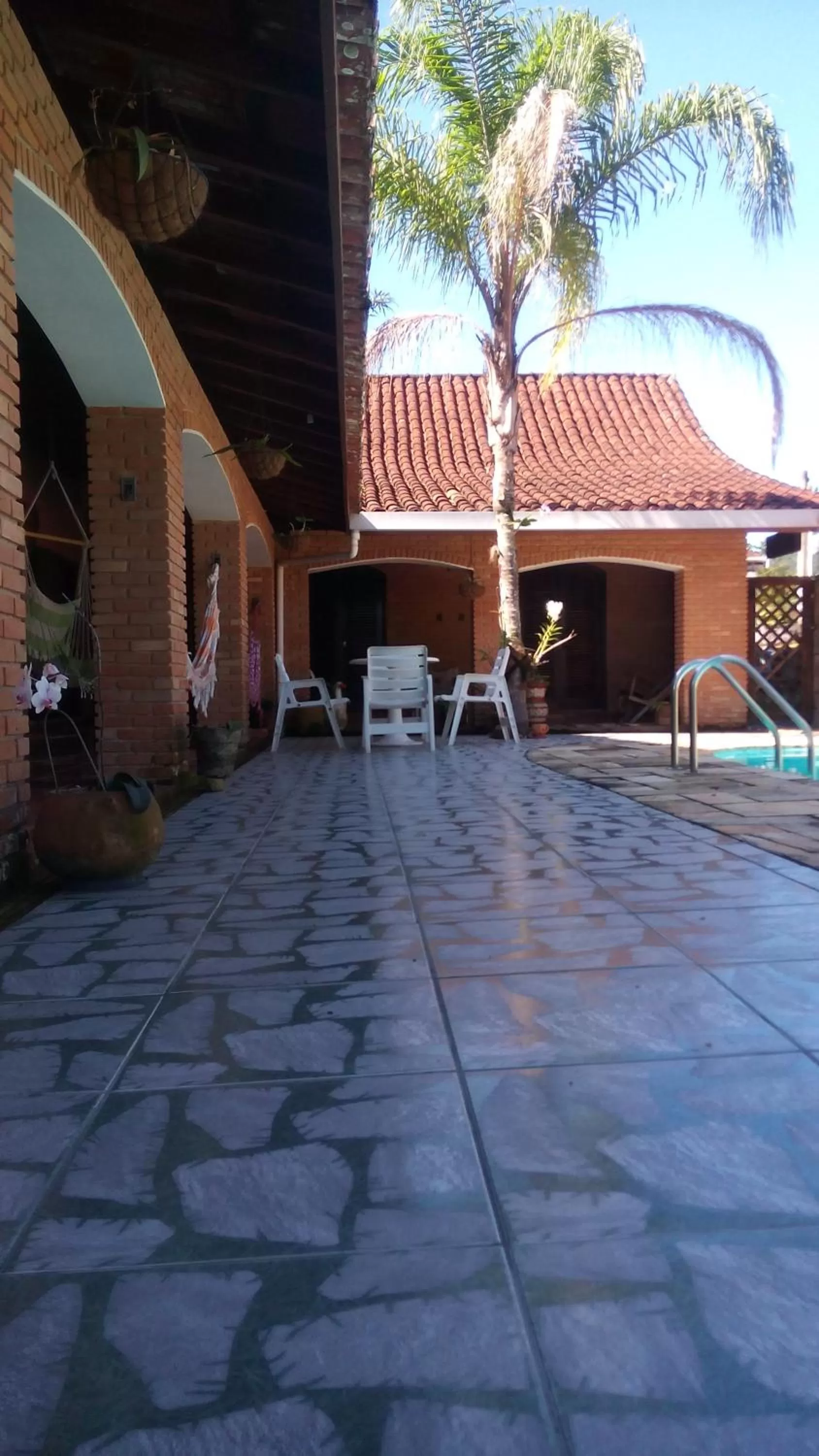 Seating area in Pousada Na Praia Ubatuba