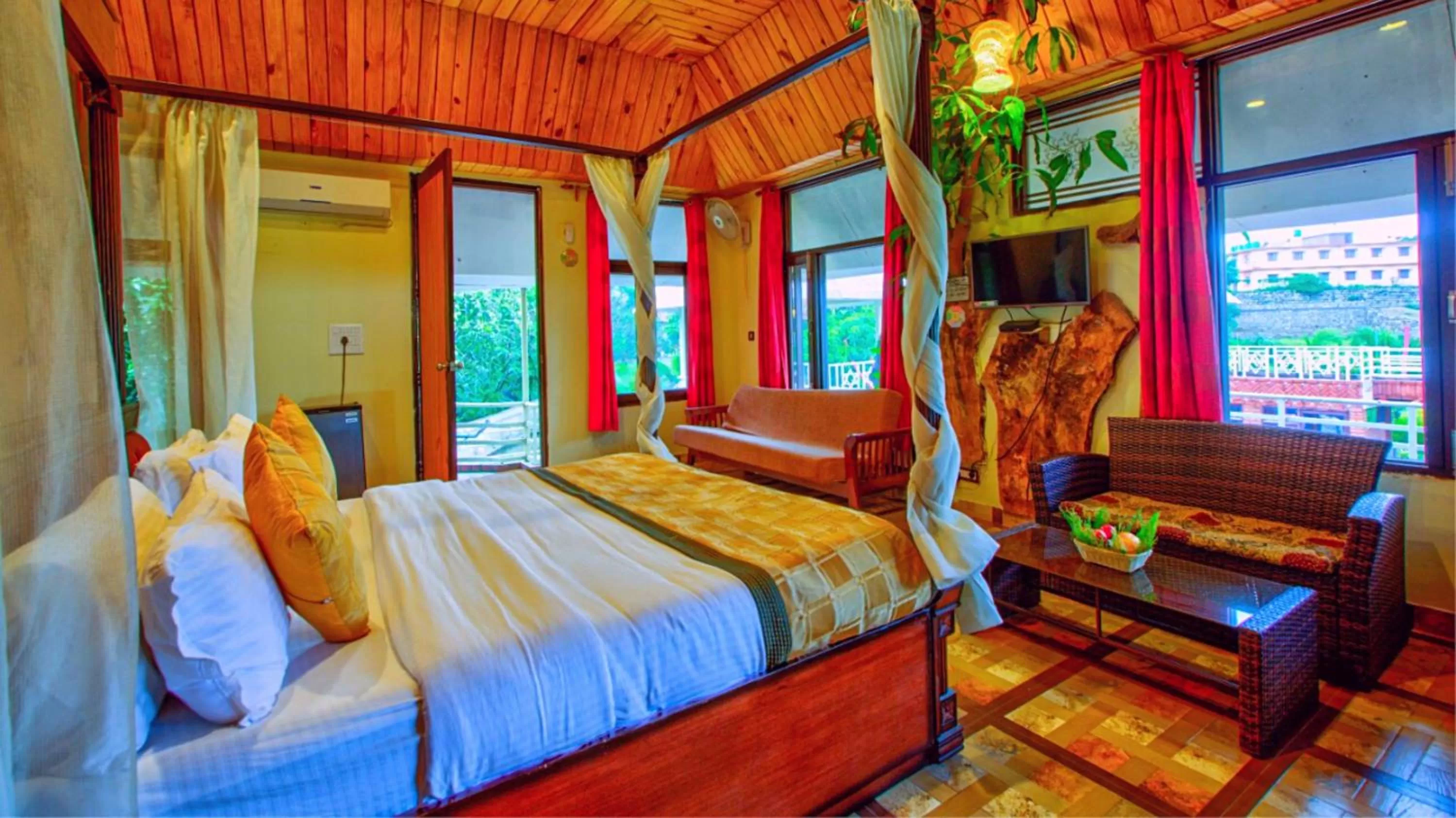 Bed in Pyramid Home Divine - A Wellness Resort