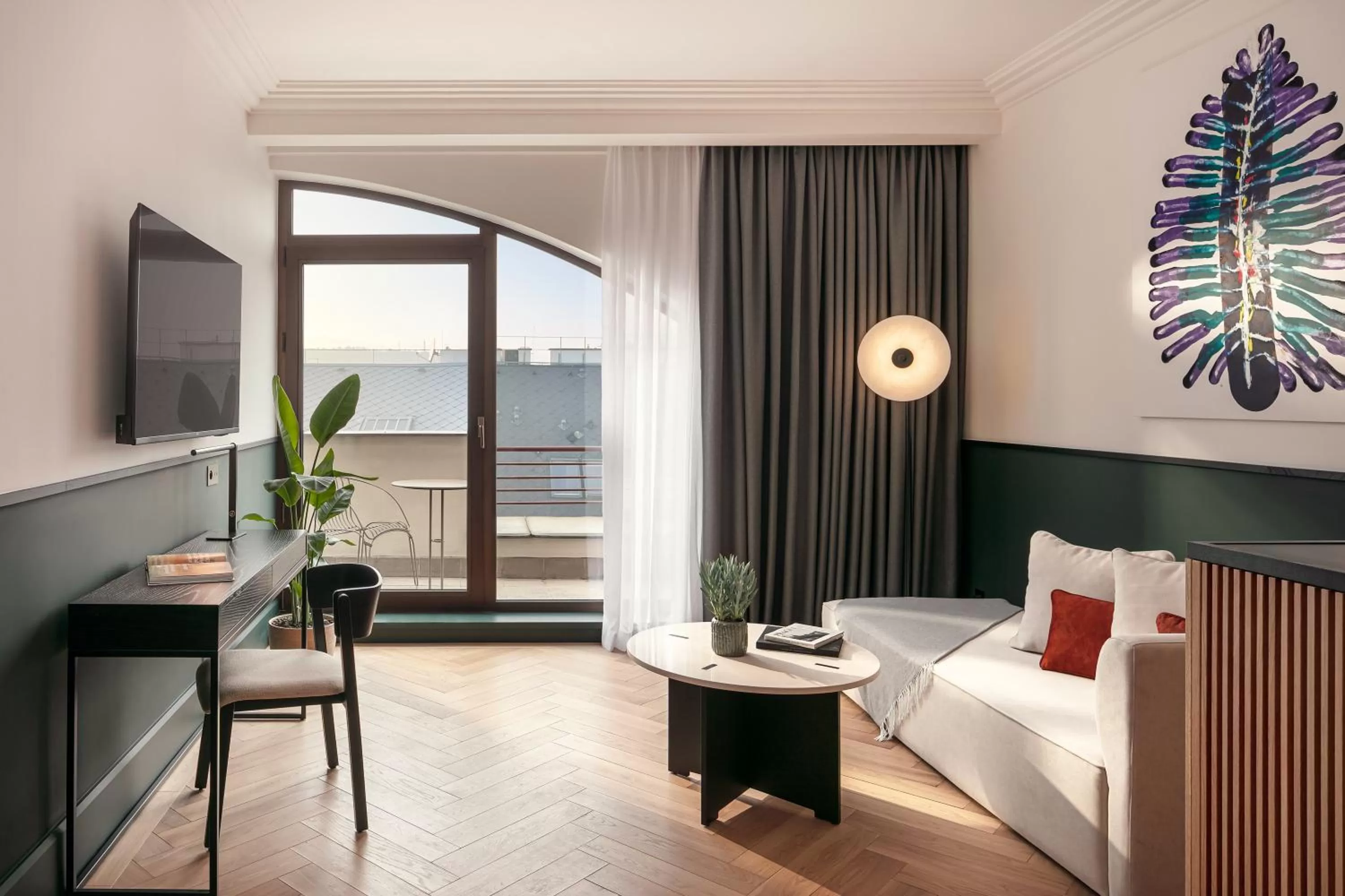 Living room, Bed in Almanac X Alcron Prague