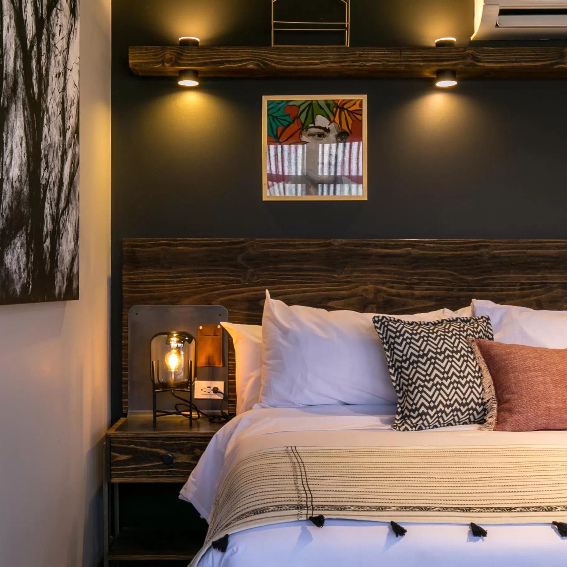 Bed in Factory Lofts Hotel