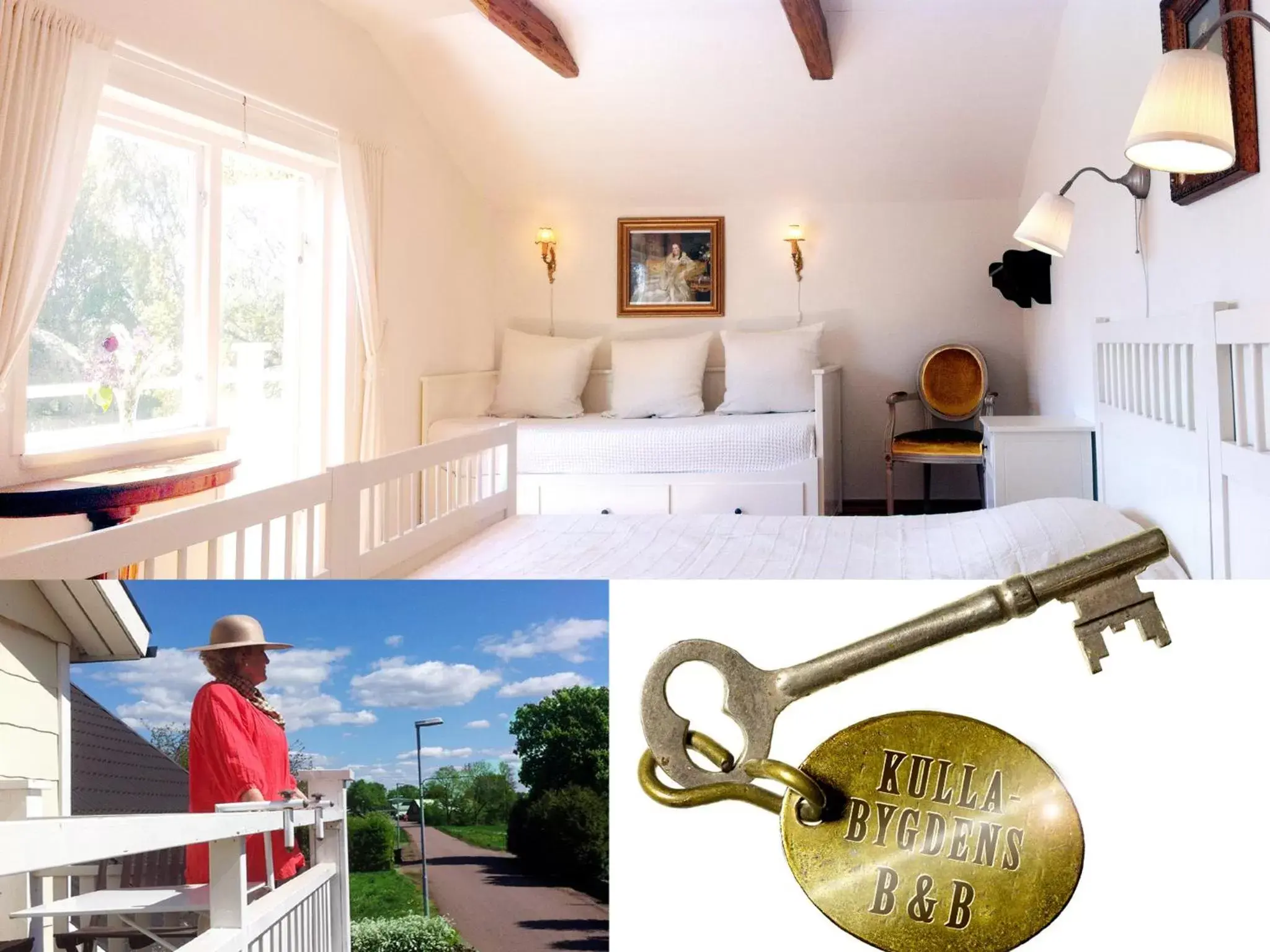 Triple Room with Balcony with Shared Bathroom in Kullabygdens Bed & Breakfast Triple Room with Balcony with Shared Bathroom in Kullabygdens Bed & Breakfast