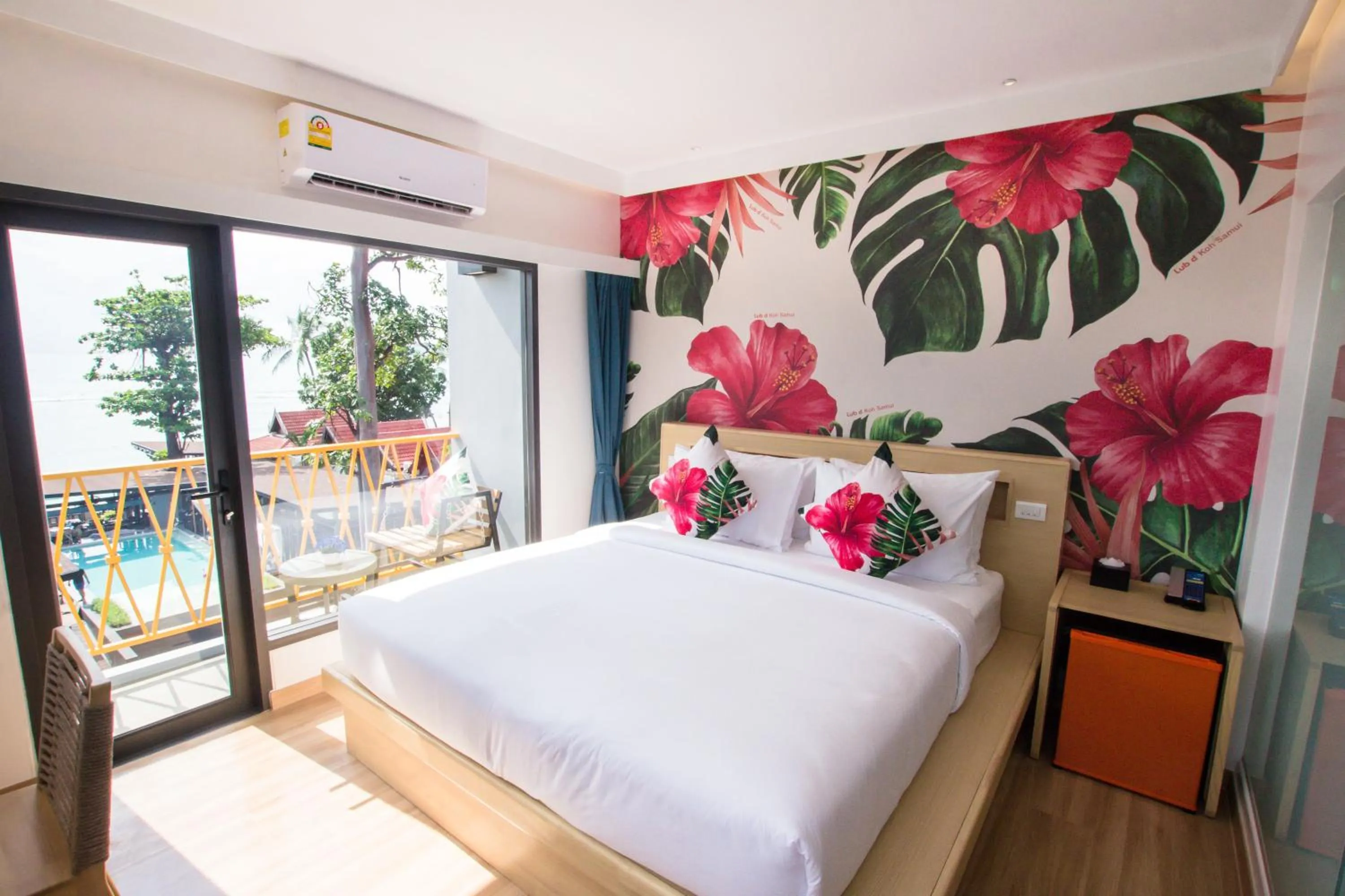 Balcony/Terrace, Bed in Lub d Koh Samui Chaweng Beach - Beachfront & Vibrant Social Vibe