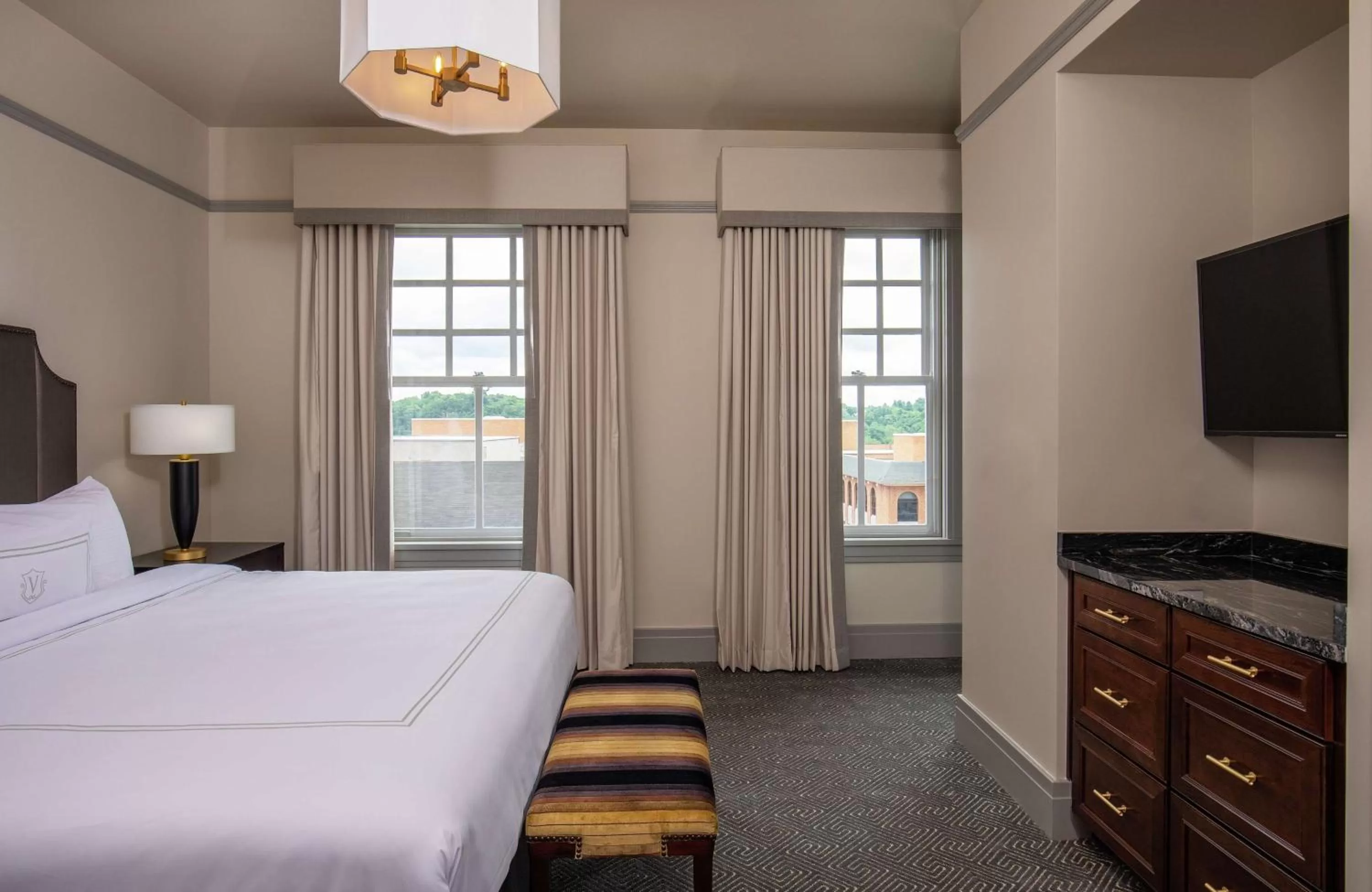 Bedroom, Bed in The Virginian Lynchburg, Curio Collection By Hilton