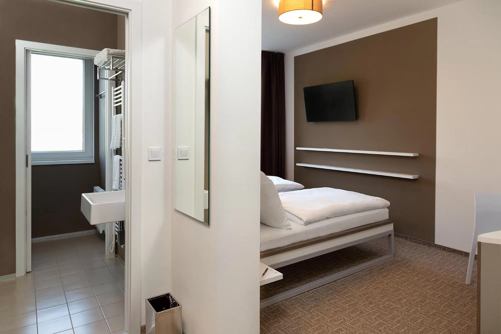 Bed in Skyhotel Prague