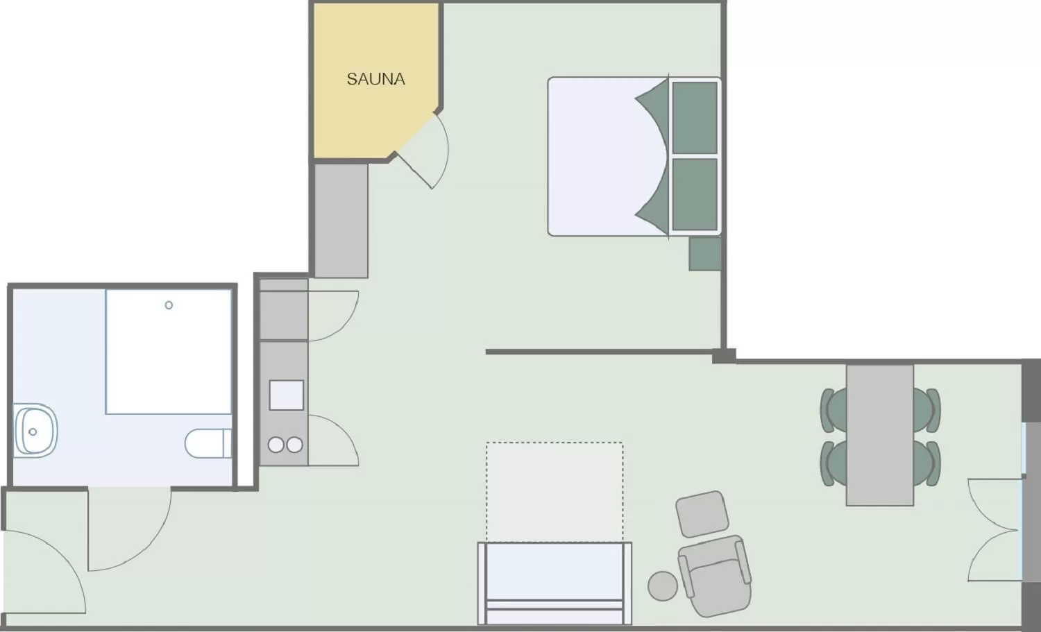 Photo of the whole room, Floor Plan in Weberei Bendix Hotel & Appartements