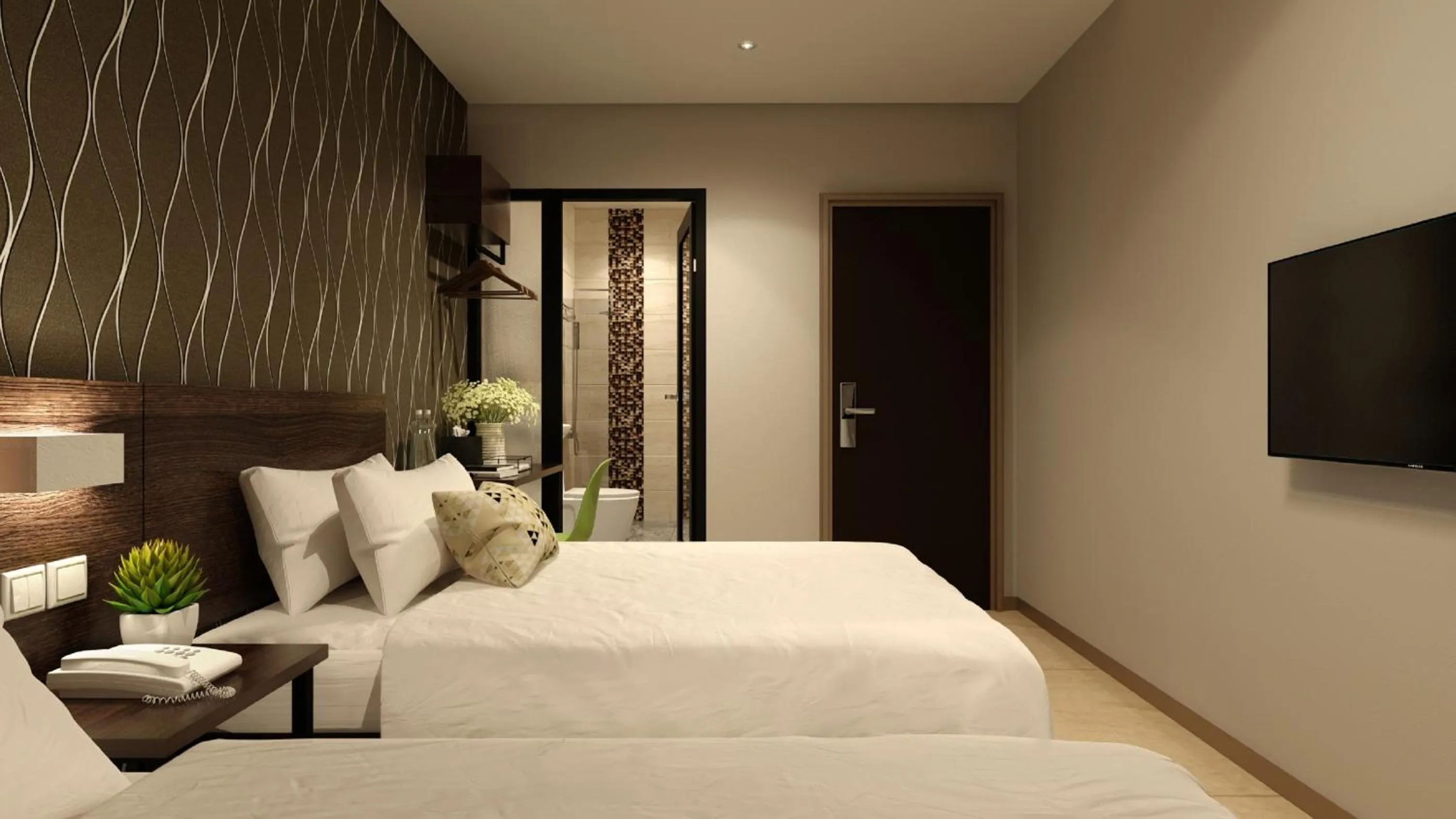 Bedroom, Bed in The Square Hotel