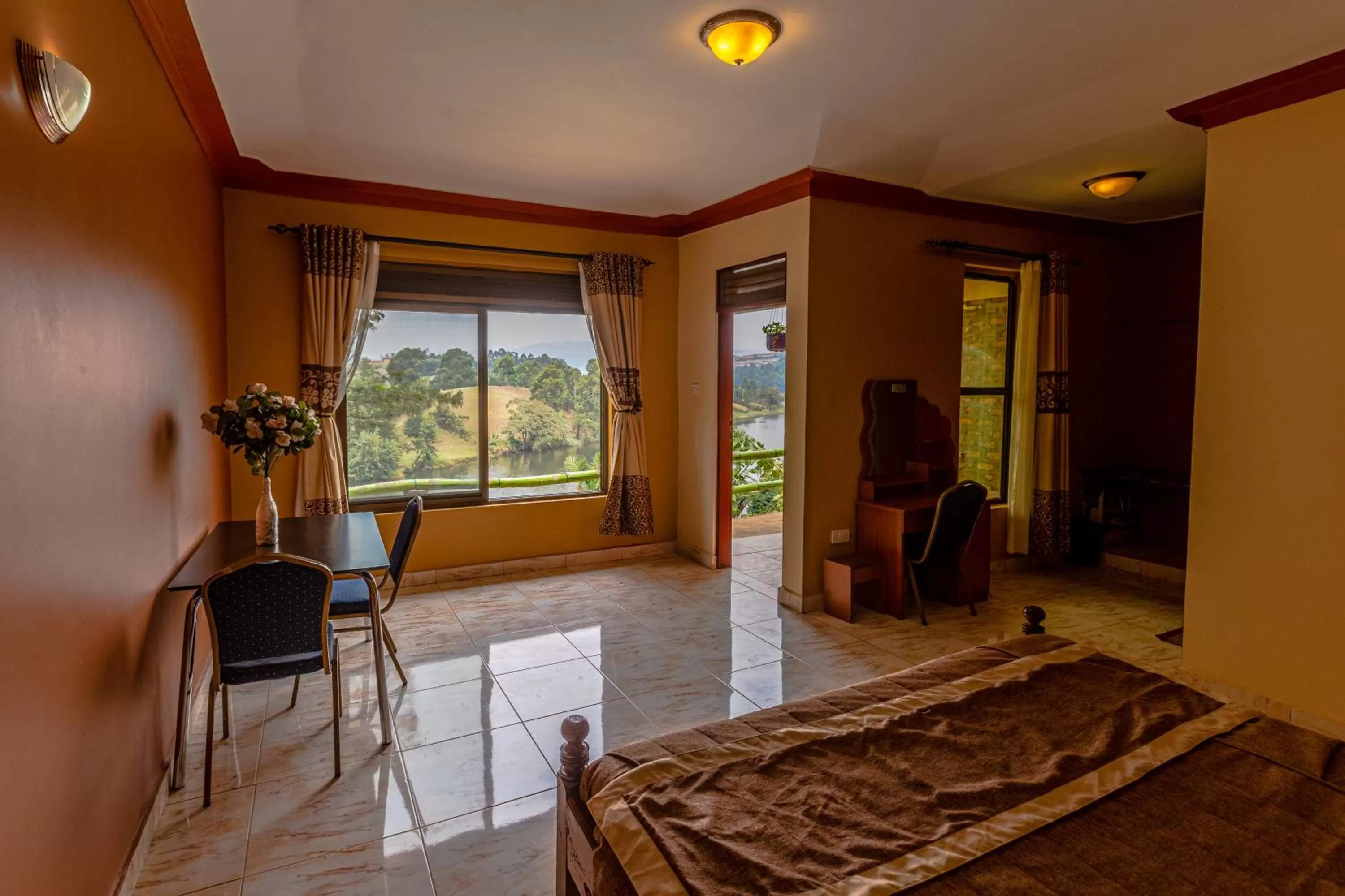 Bed in Bunyonyi Overland Resort