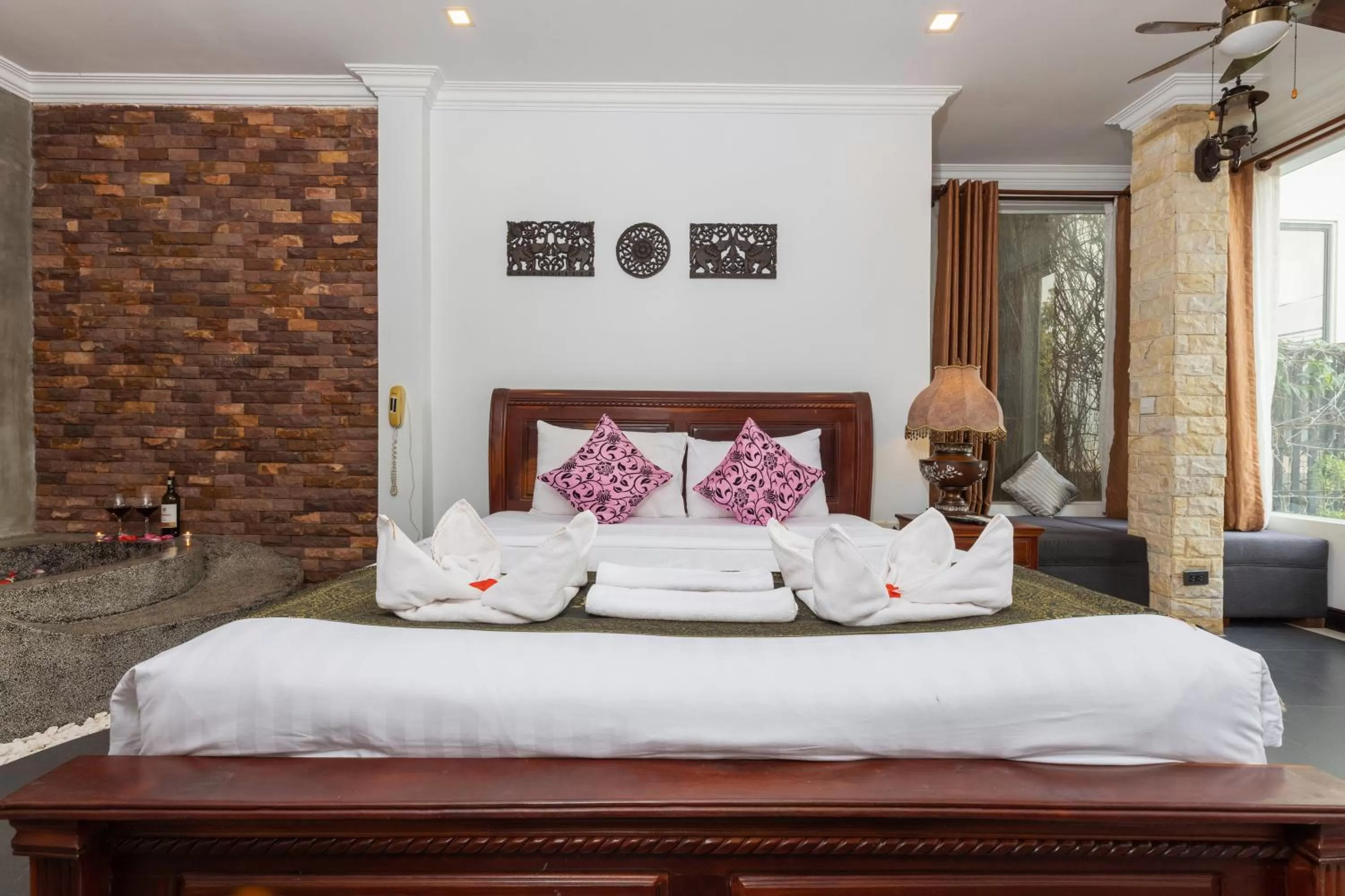 Bed in The Five Senses Boutique Hotel