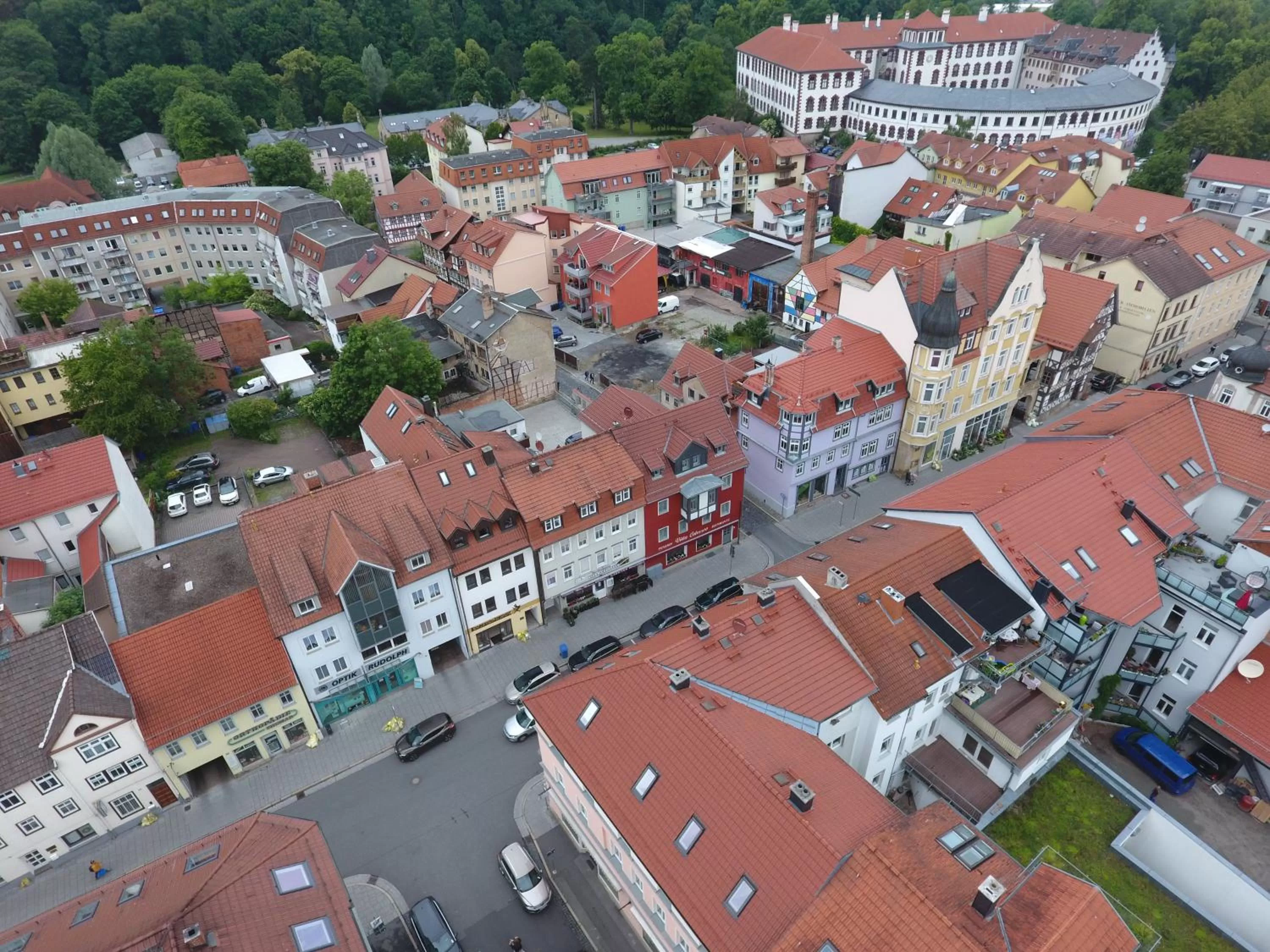 Bird's eye view in Pension Villa Colosseo im Herzen von Meiningen