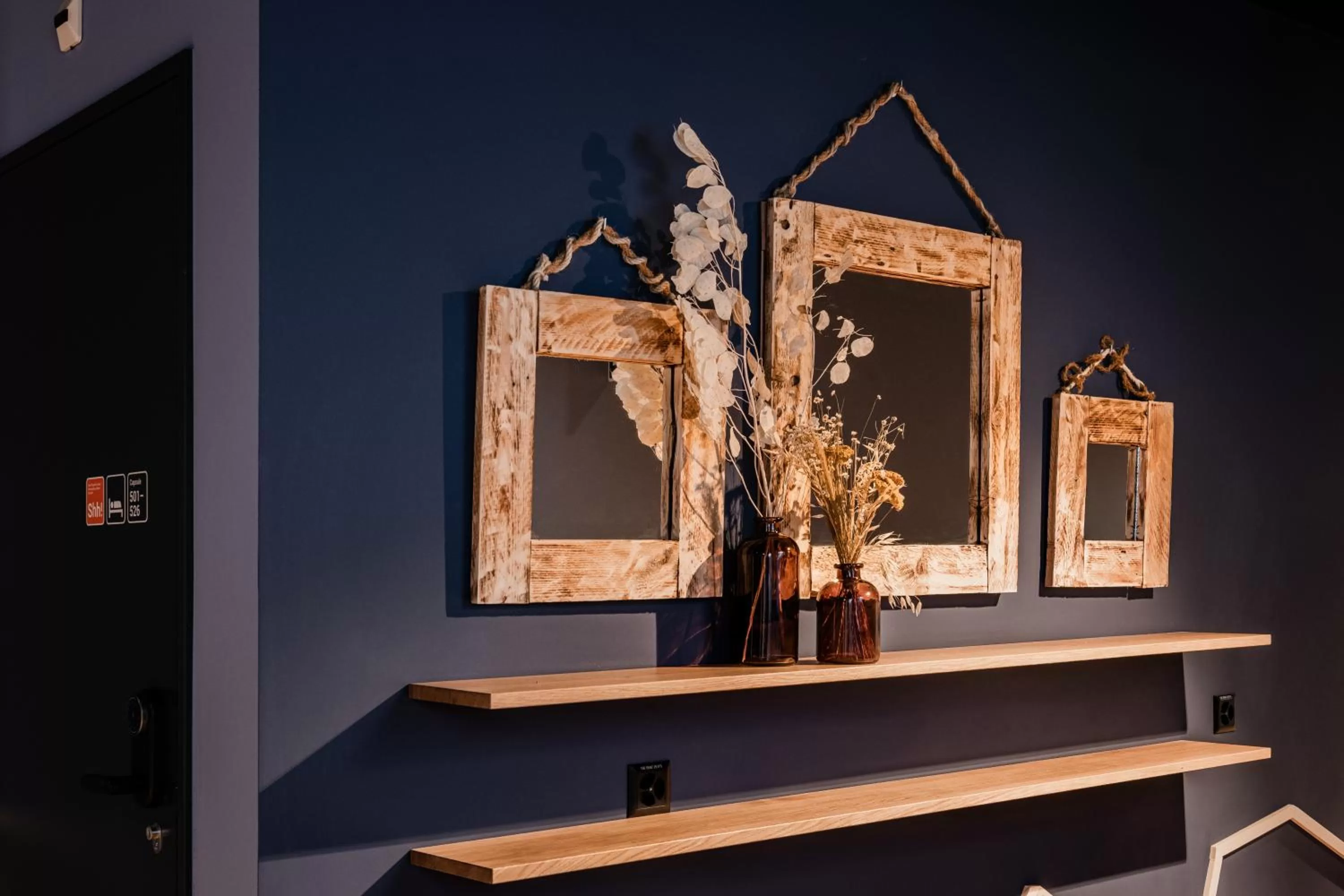 Decorative detail in Capsule Hotel - Zurich Airport