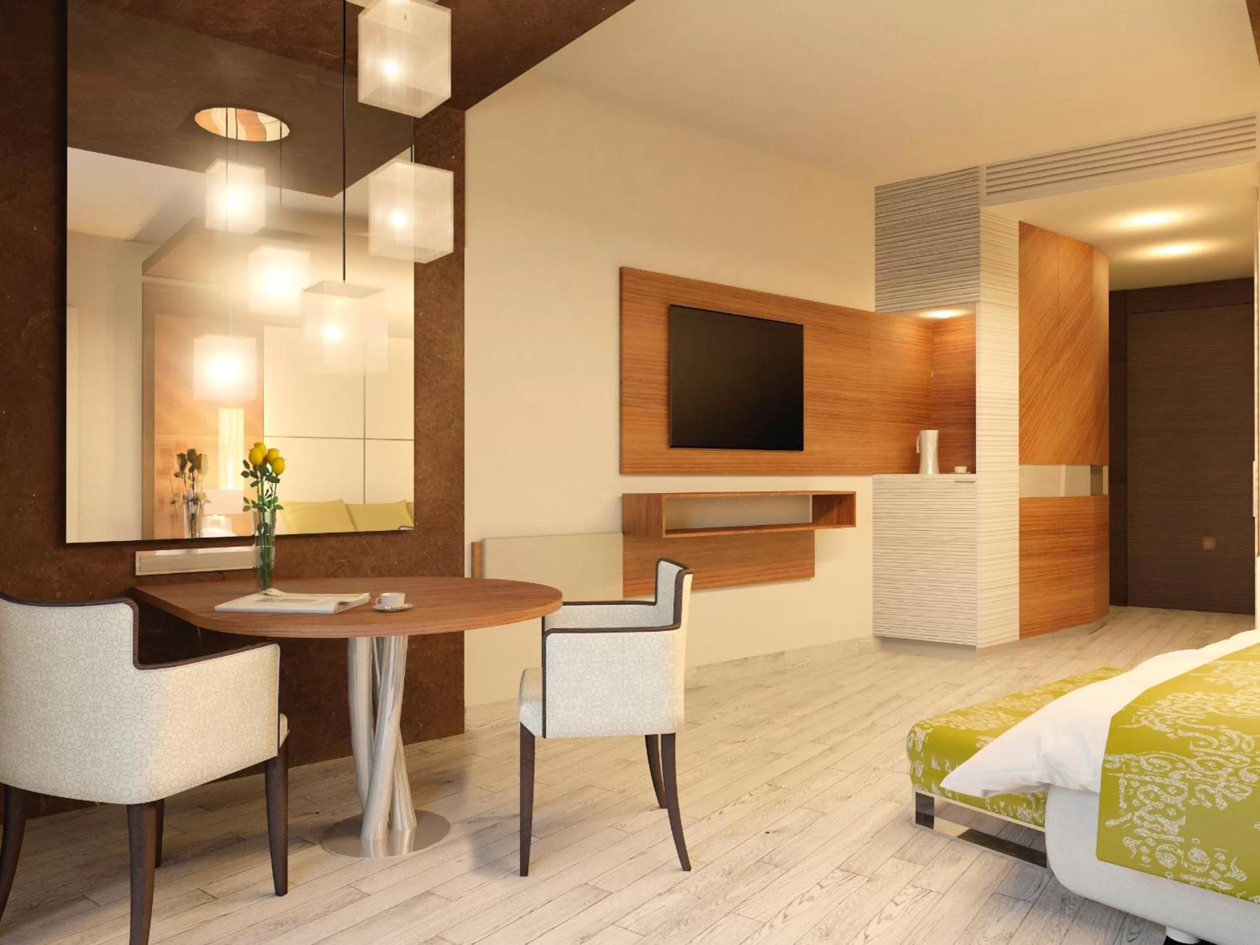 Dining area, Bed in Mövenpick Hotel du Lac Tunis